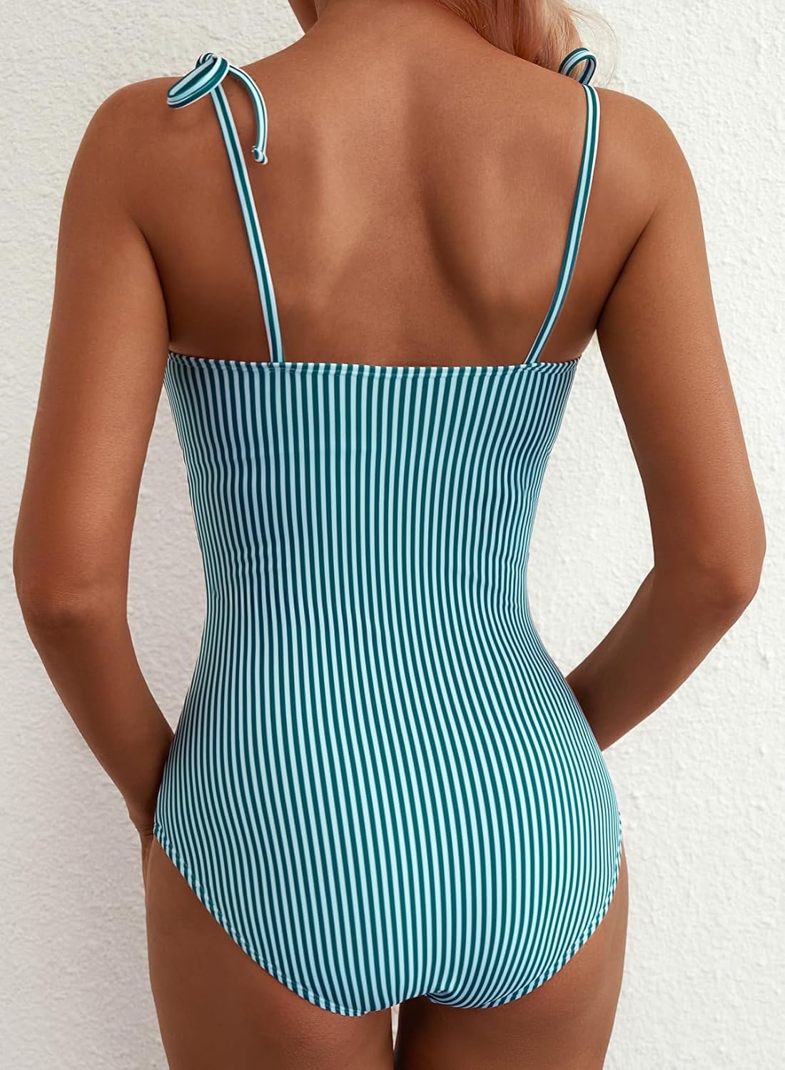 Thumbnail 1 de Herseas Striped One Piece Swimsuit with Tie Shoulders and Tummy Control
