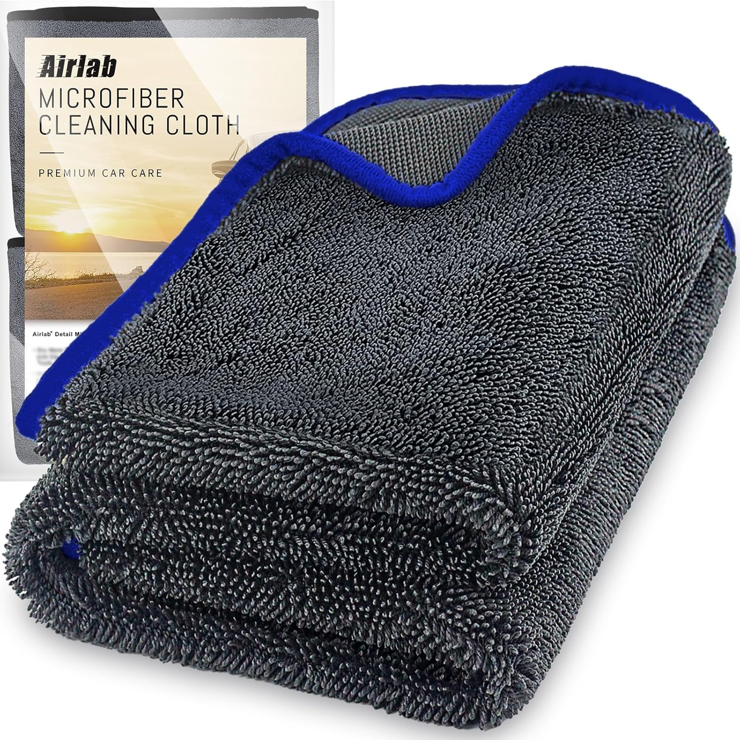 Airlab Twisted Loop Car Drying Towel (Extra Large) 90x60cm XXL, Double-sided Microfibre 650GSM