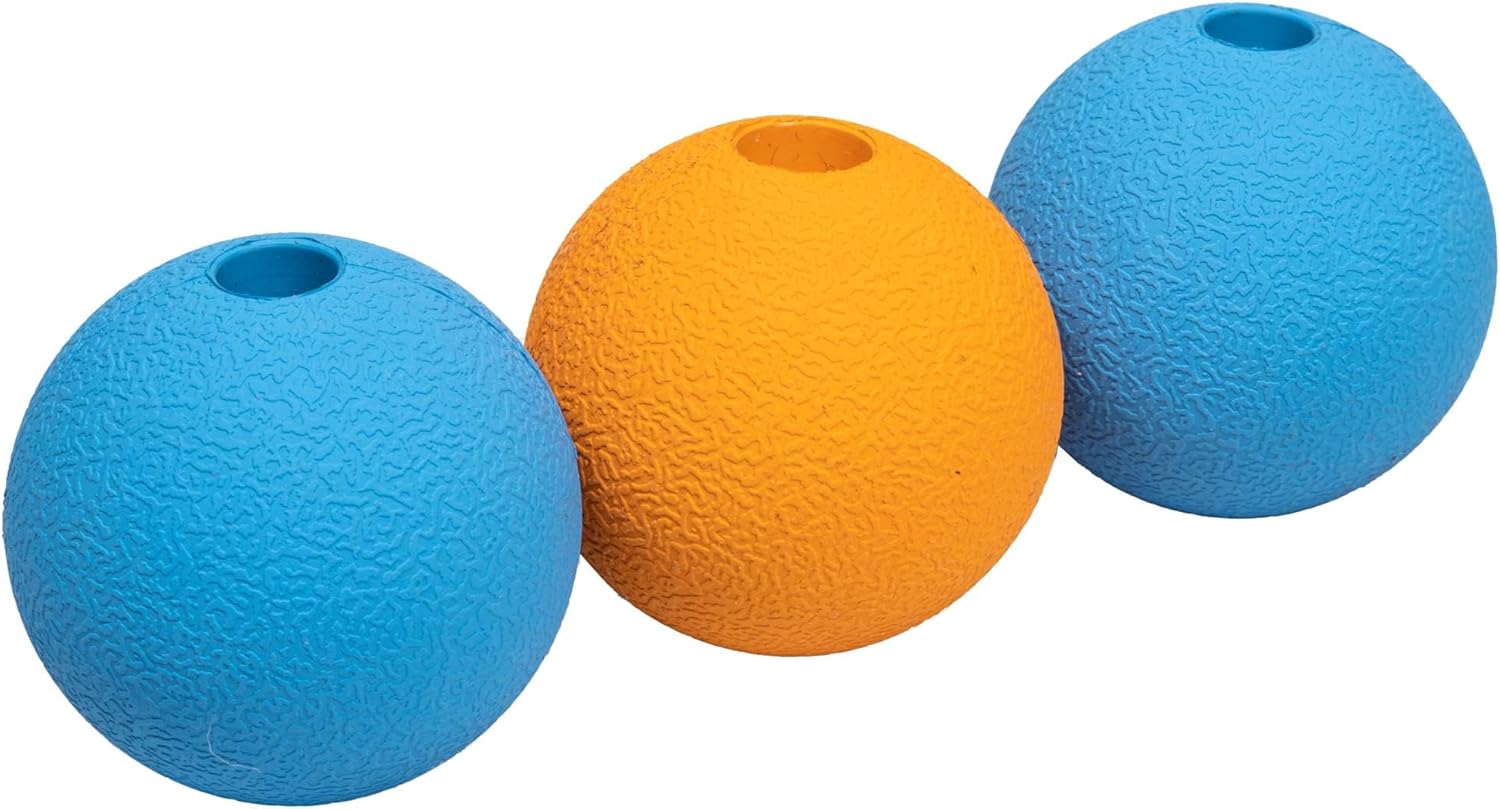 Detalle de Palline Giocattolo Supreme in Gomma per Cani (6.35 cm) – Confezione da 3, Blu e Arancione