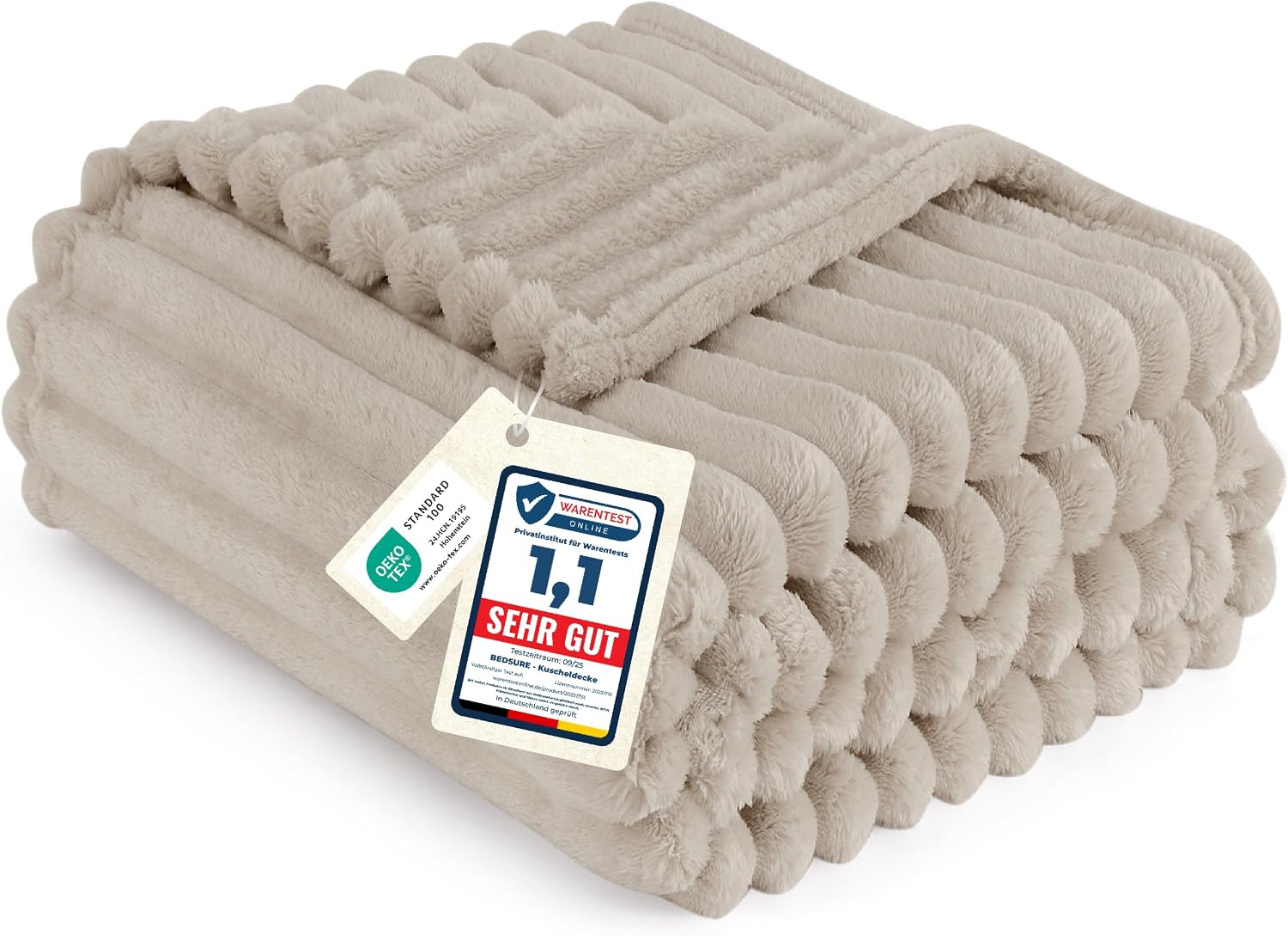 Detalle de BEDSURE Kuscheldecke 150 x 200 cm 🛋