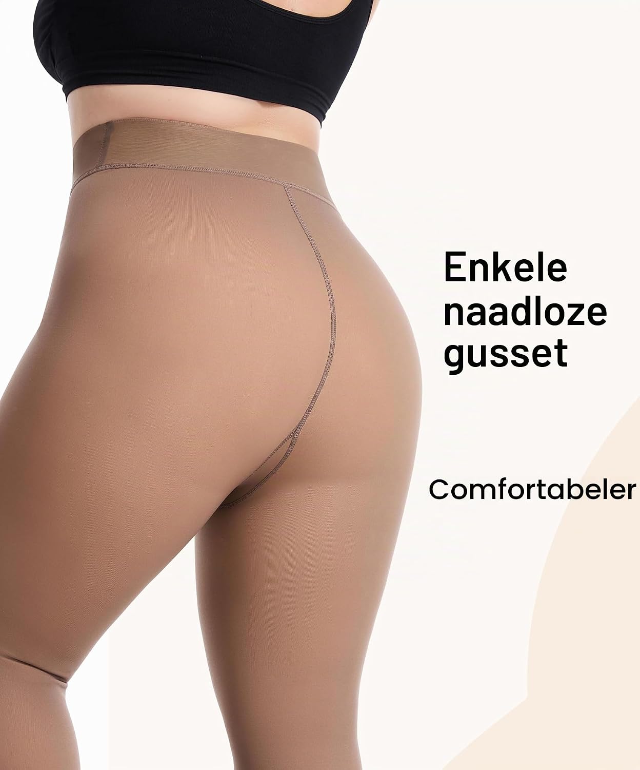 Detalle 1 de CozyWow thermische panty XL-3XL met fleecevoering en hoge taille