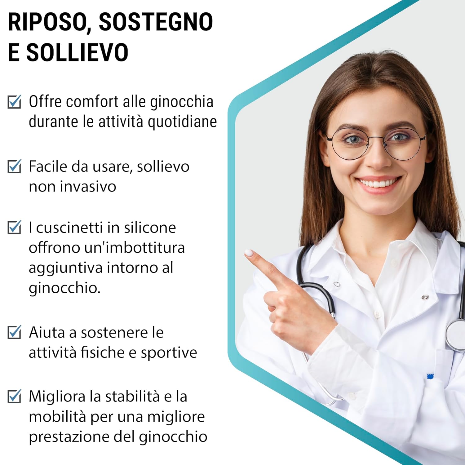 Thumbnail 6 de 360 RELIEF Ginocchiera a Compressione con Imbottitura in Gel – Un supporto versatile per uomo e donna