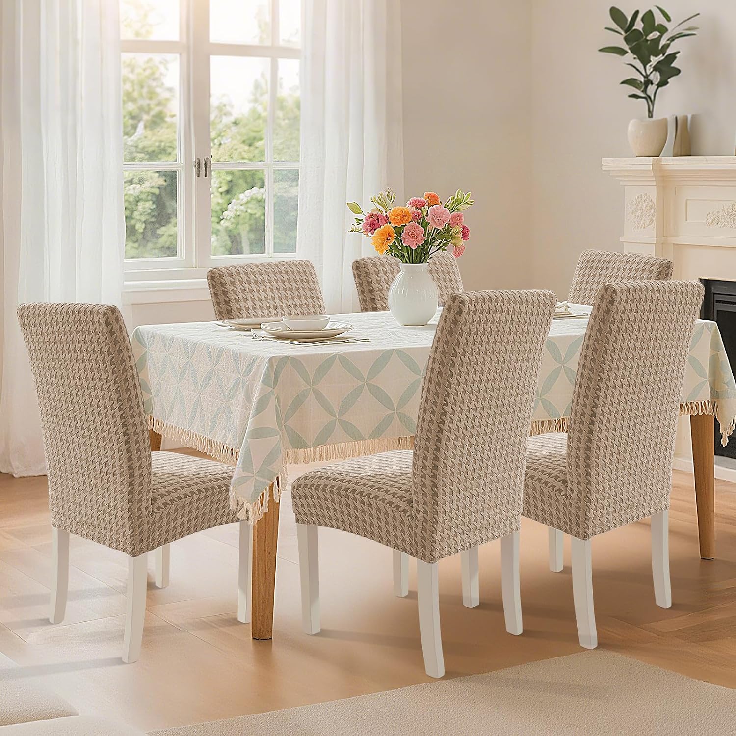 Detalle 2 de Housse de chaise YSTELLAA kaki extensible