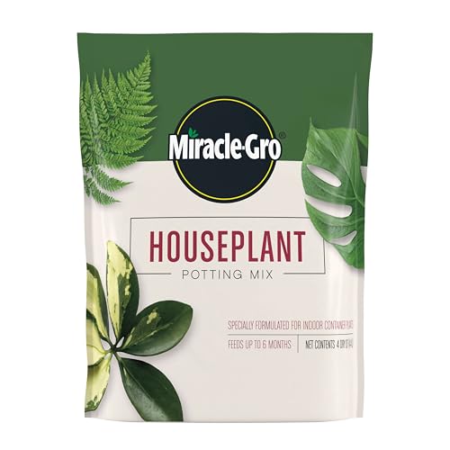 Detalle de Miracle-Gro Houseplant Potting Mix, 4 qt: A practical indoor soil for thriving tropical plants