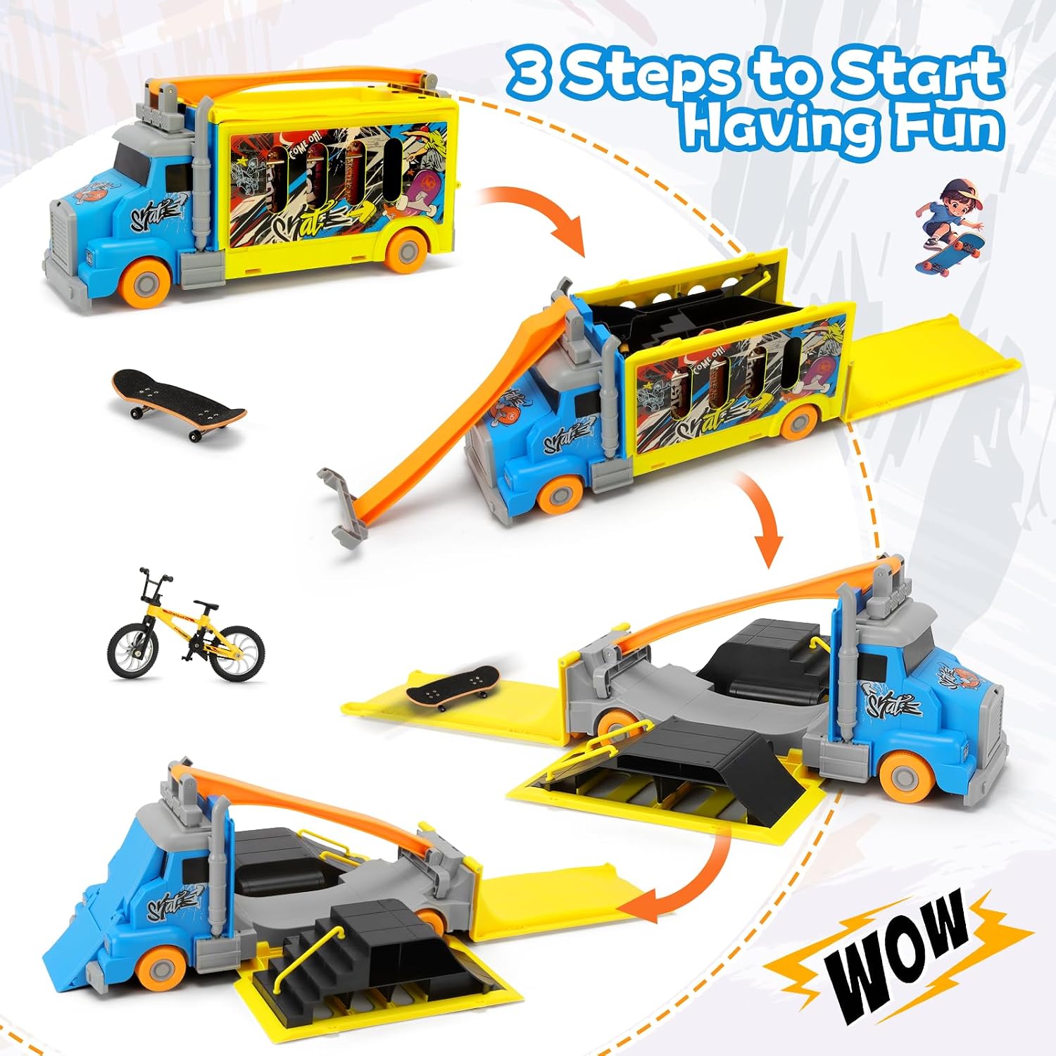 Detalle 2 de KETIEE Fingerboard Skatepark Set, 2-in-1
