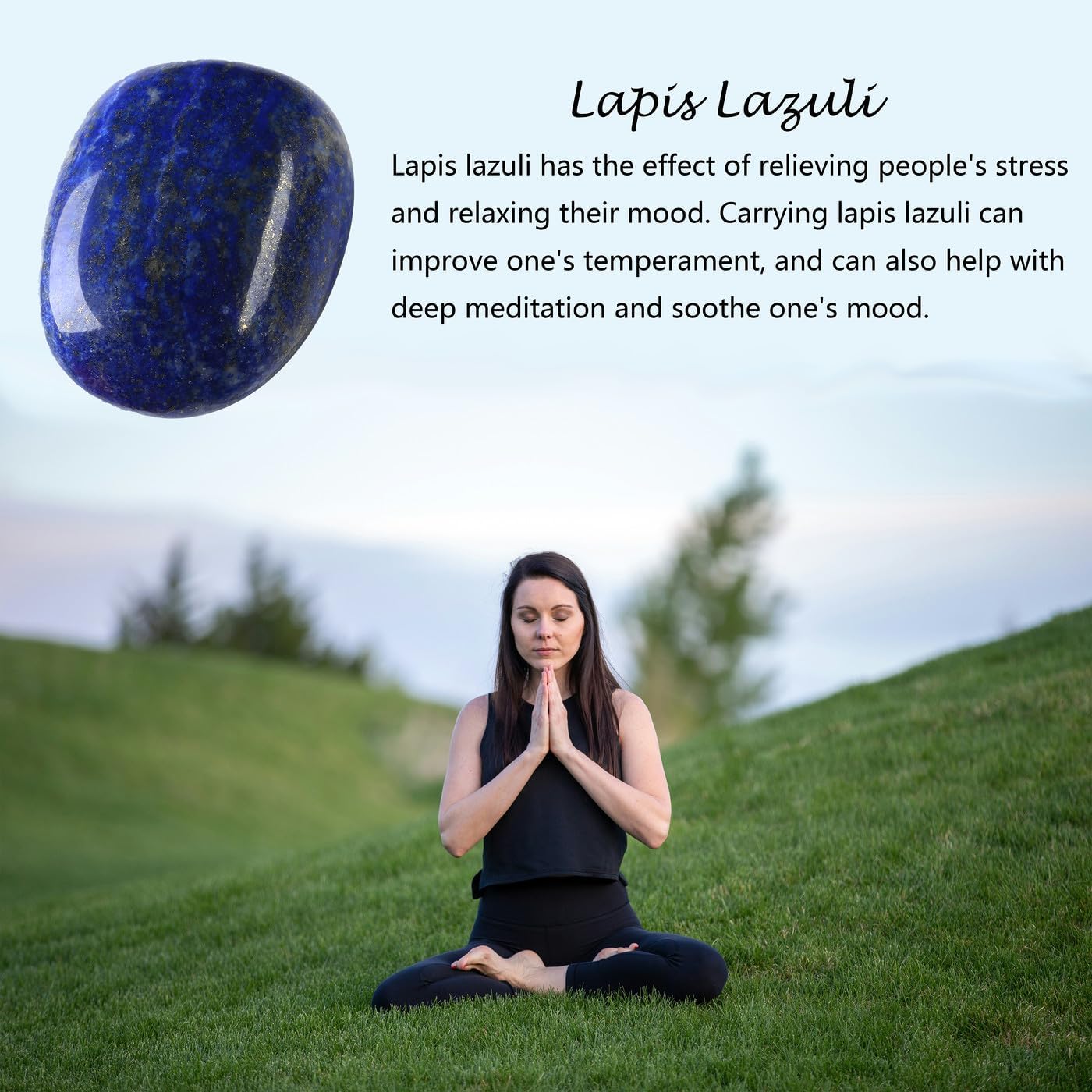 Detalle de QINJIEJIE 2pcs Lapis Lazuli Crystal Healing Crystals – 1.8–2" Natural Gemstones for Meditation & Stress Relief