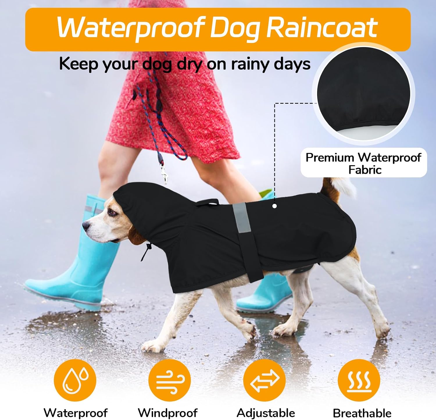 Thumbnail 5 de Lelepet Dog Raincoat Waterproof, Size L