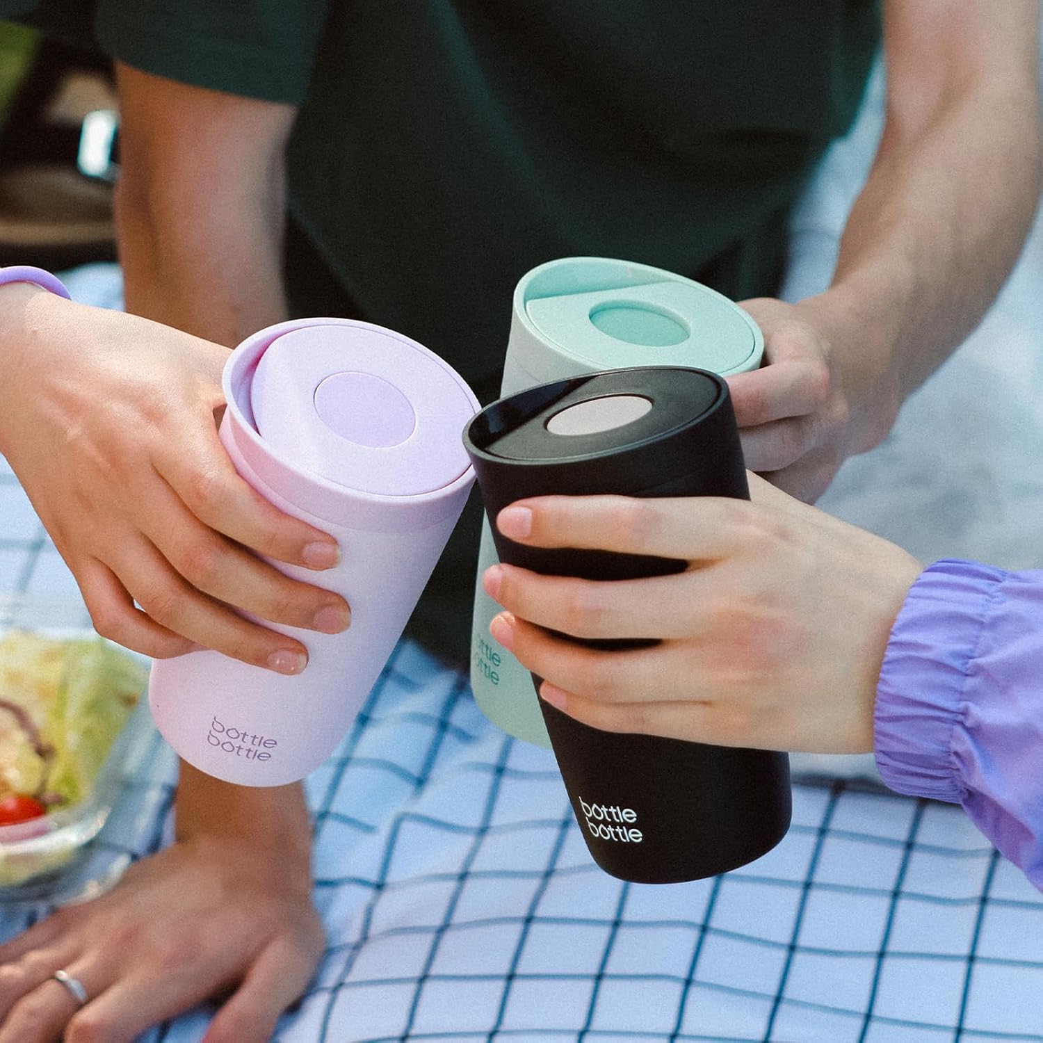 Thumbnail 5 de Insulated Travel Mug 350ml Stainless Steel – Pink with Push Button Lid