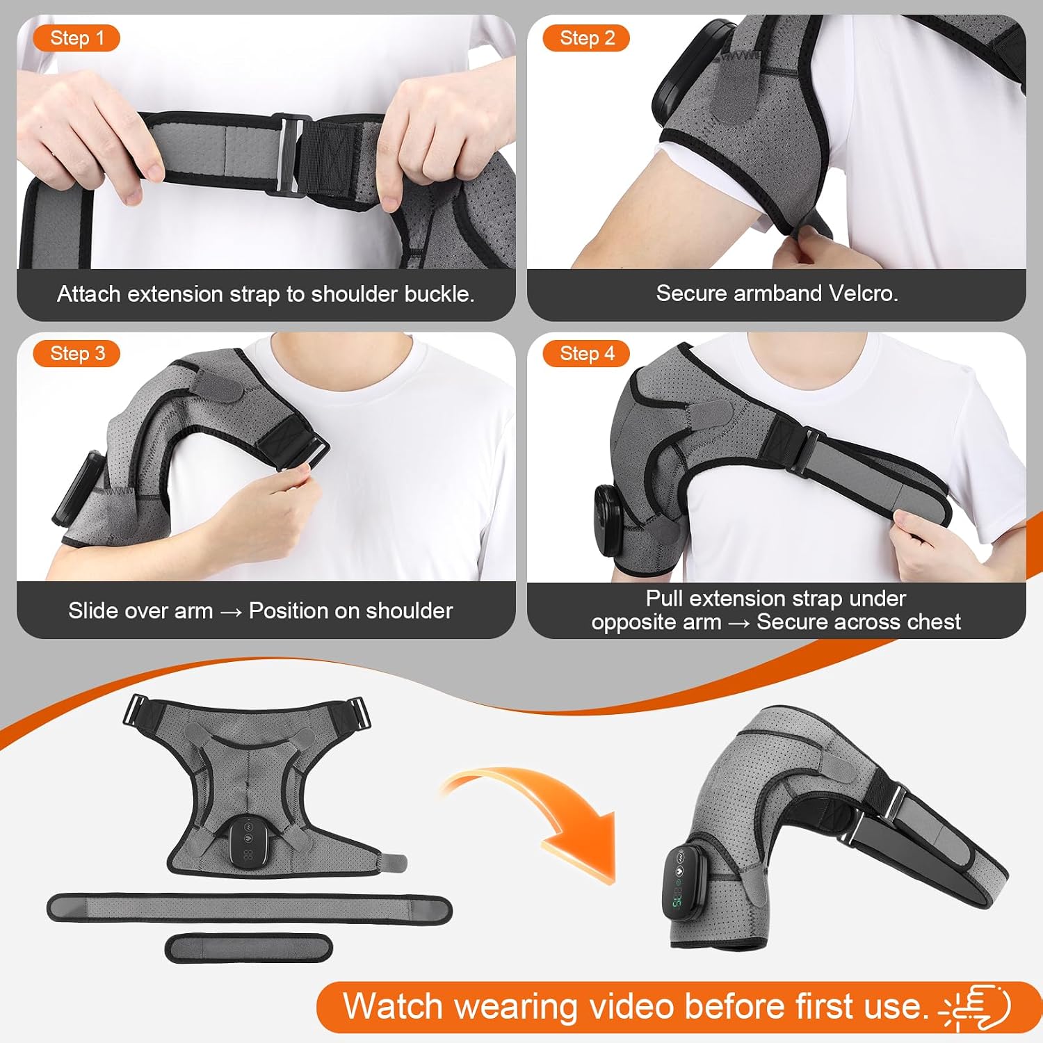 Detalle de Cordless Shoulder Heating Pad, 5000mAh Battery