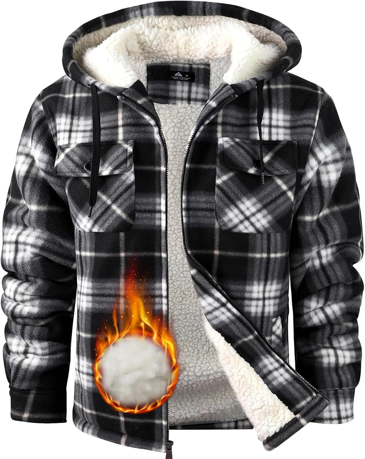 Detalle de Men Winter Coat with Flannel Plaid Shirt Jacket