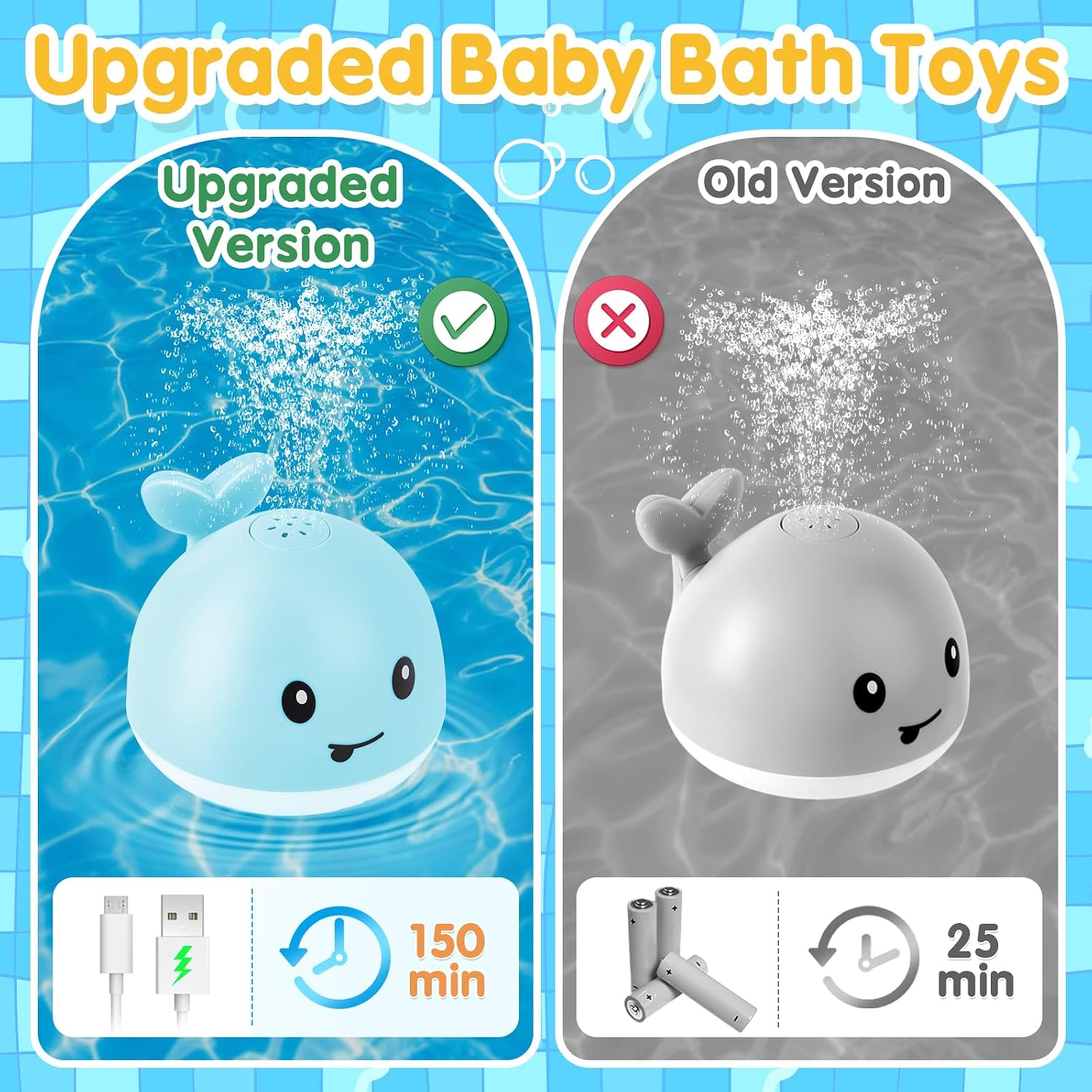 Detalle de Whale Bath Toy Sprinkler for Kids, light up