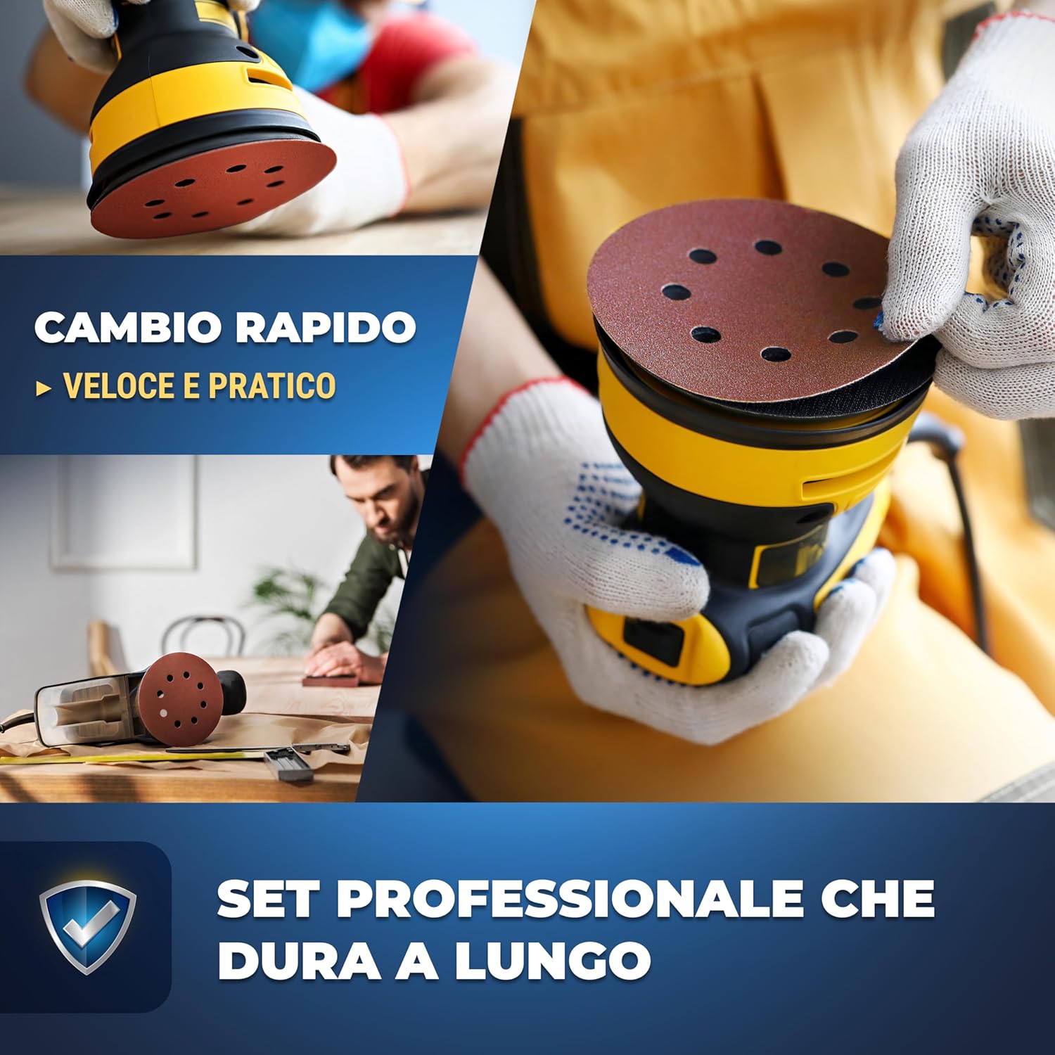 Thumbnail 4 de S&R Dischi Abrasivi 125 mm Carta Vetrata Levigatrice — Set 60 pezzi, grane 40/60/80/120/180/240 (8 fori) per levigatrice orbitale