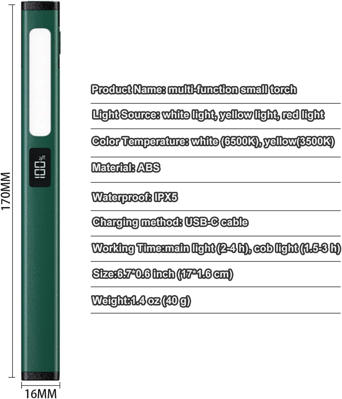 Thumbnail 3 de LED Torch Rechargeable with 6 Modes and LCD Display
