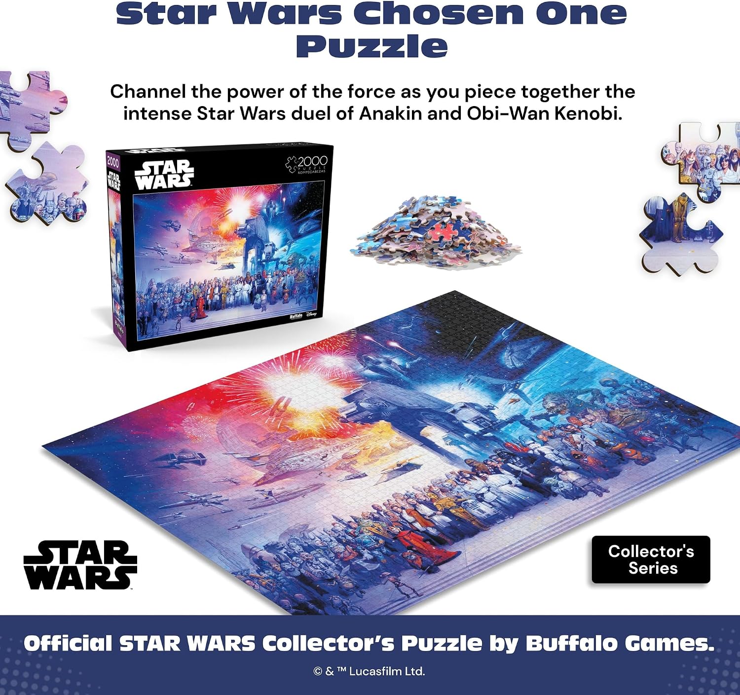 Detalle de Buffalo Games Star Wars: You Were The Chosen One – 2000 Piece Puzzle for Adults