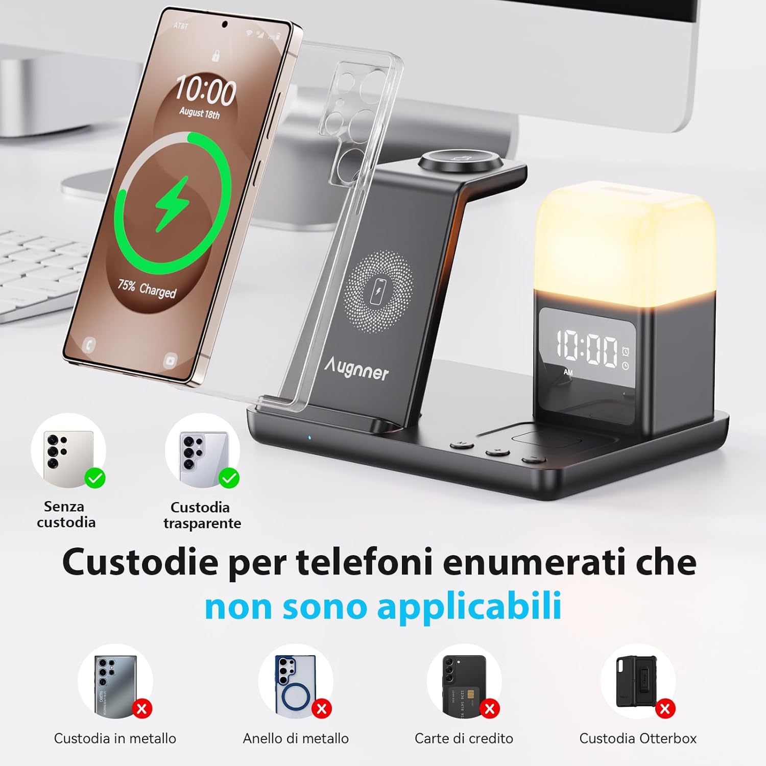 Thumbnail 5 de Augnner Stazione di Ricarica Induttiva 6 in 1 15W