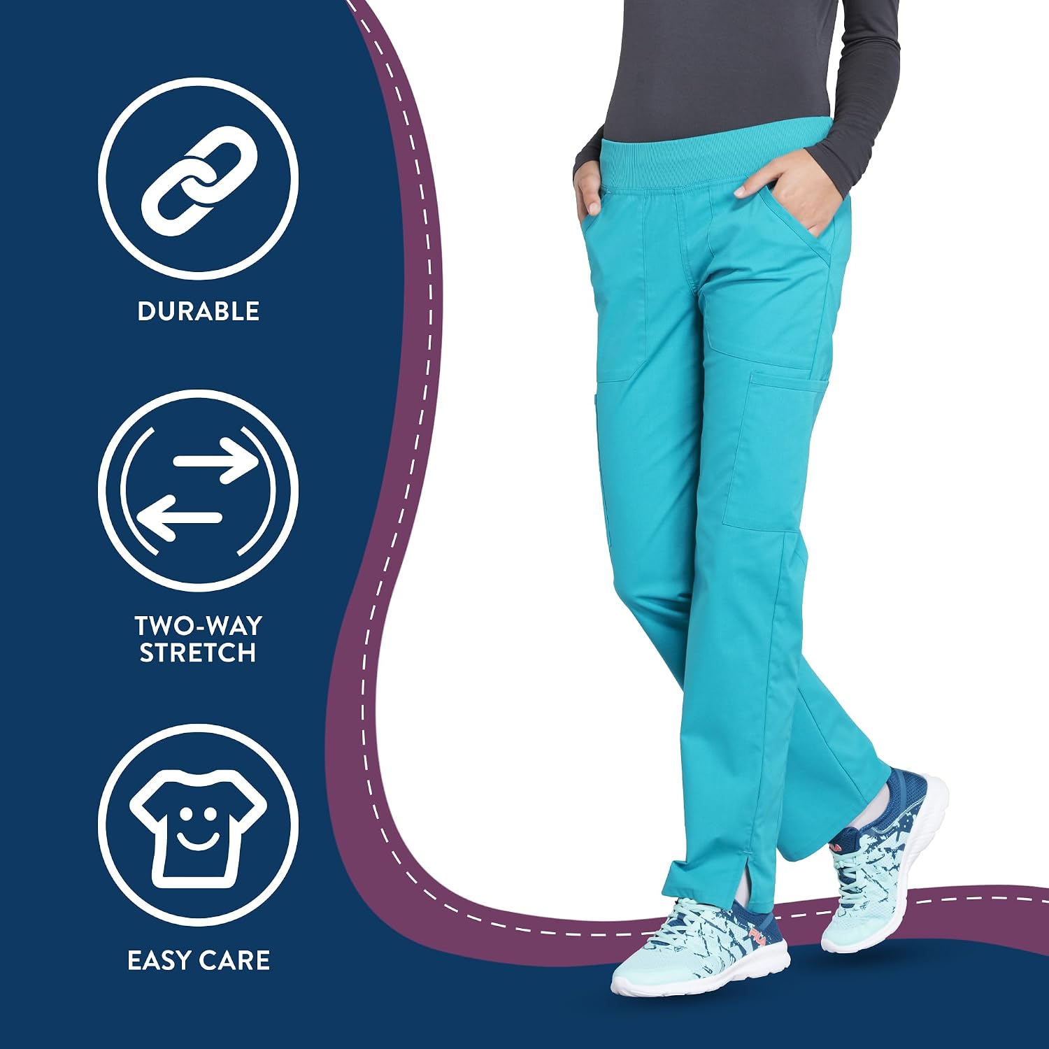 Thumbnail 4 de Cherokee WW170T Women's Scrub Pants, 2-Way Stretch, Six Pockets