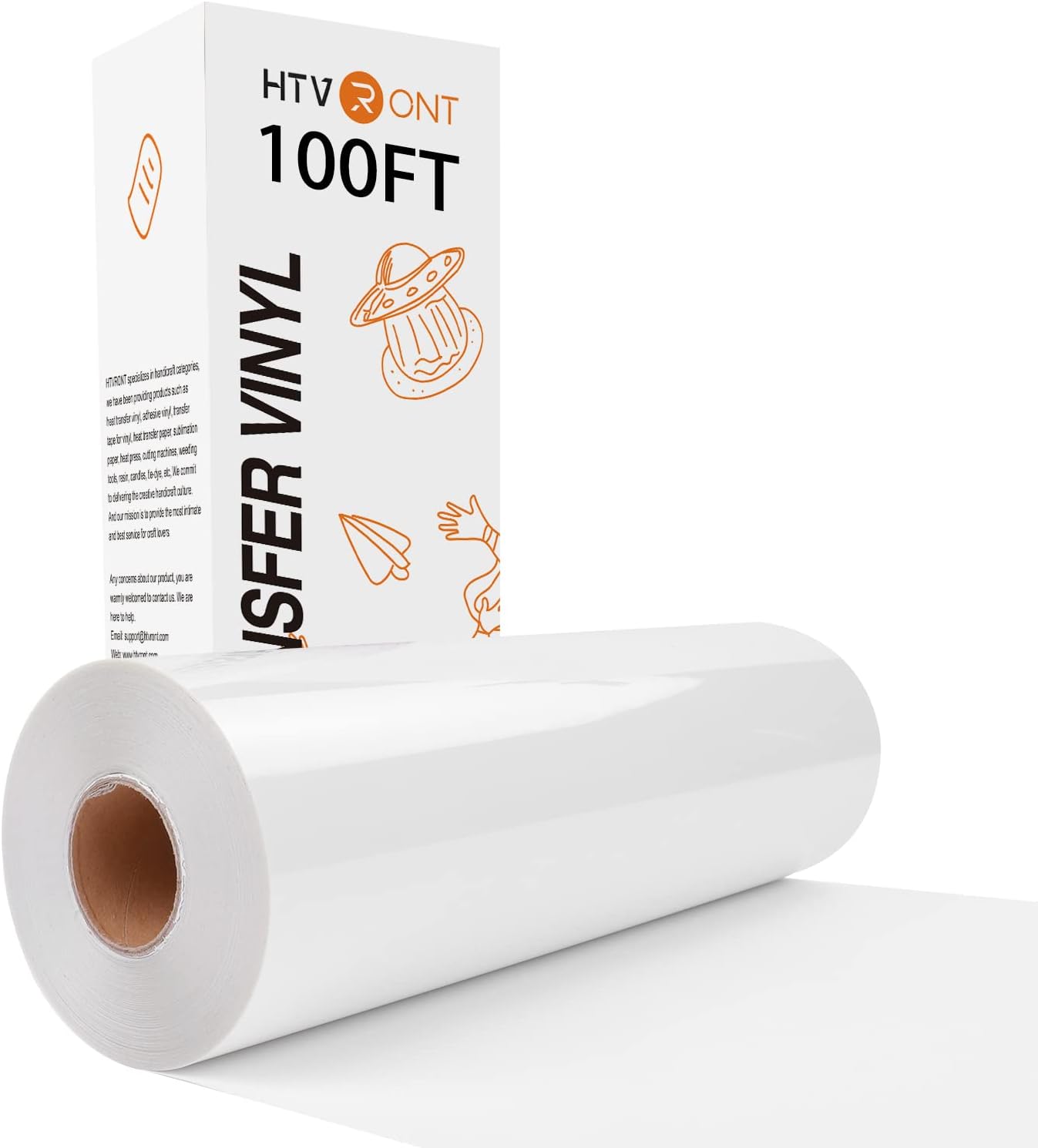 Detalle de HTVRONT White Heat Transfer Vinyl Roll, 12" x 100FT for Custom Apparel