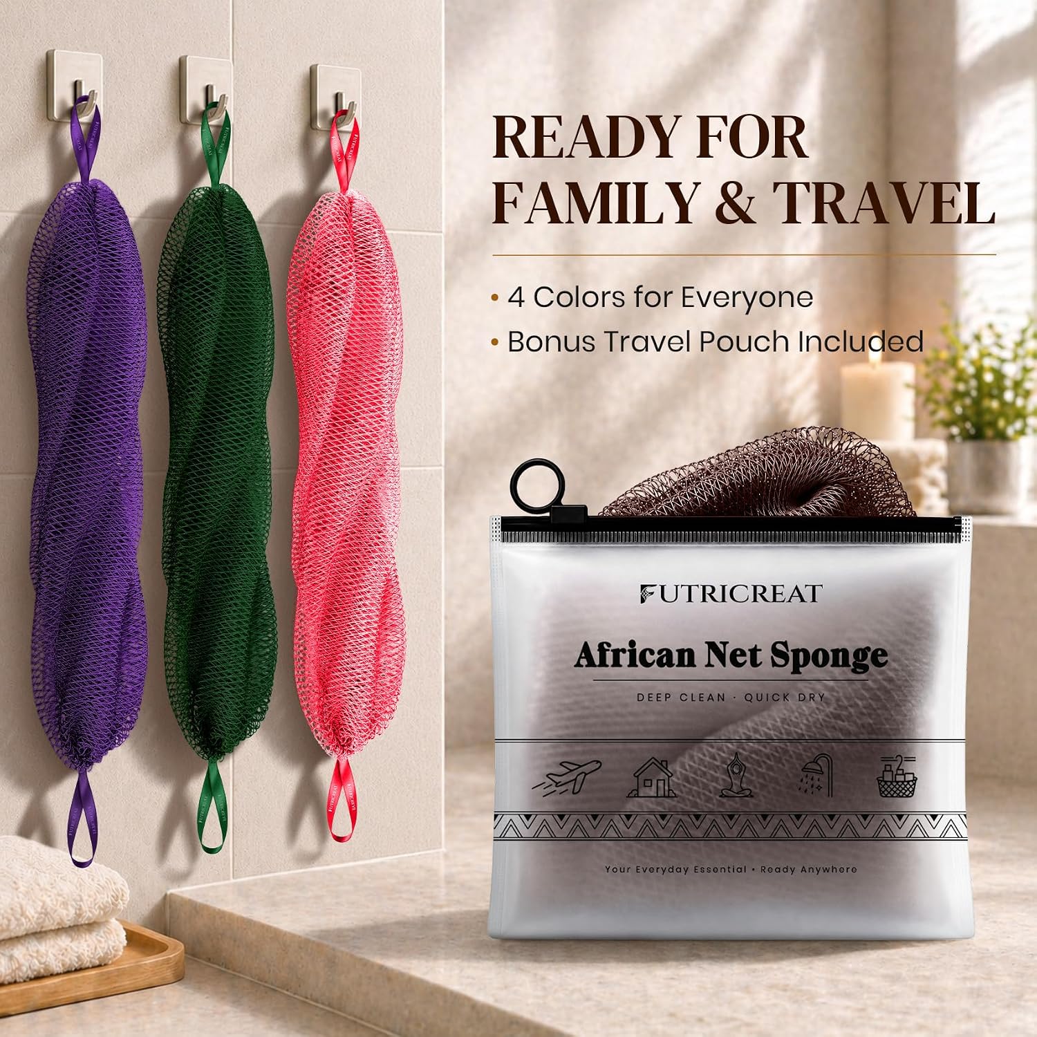 Detalle de African Net Sponge, 4-Pack
