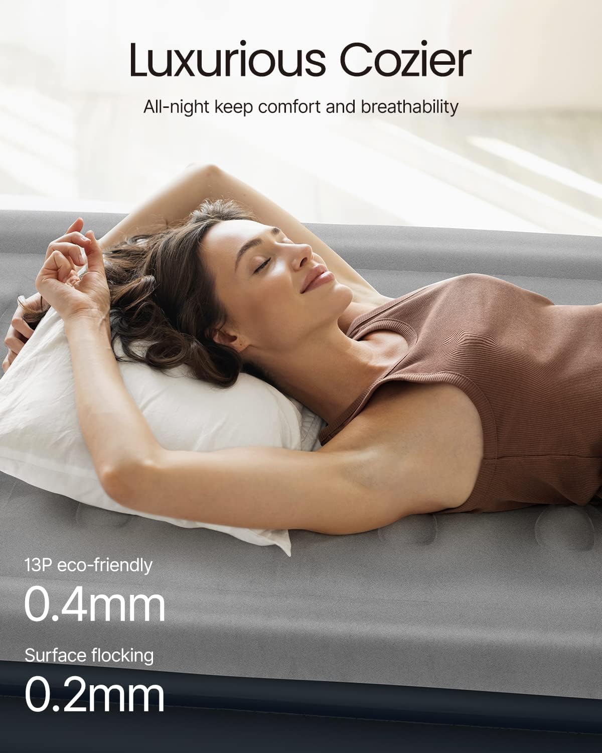 Thumbnail 1 de iDOO Single Air Bed with Built-in Pump: Quick Self-Inflation, 190x100x46 cm
