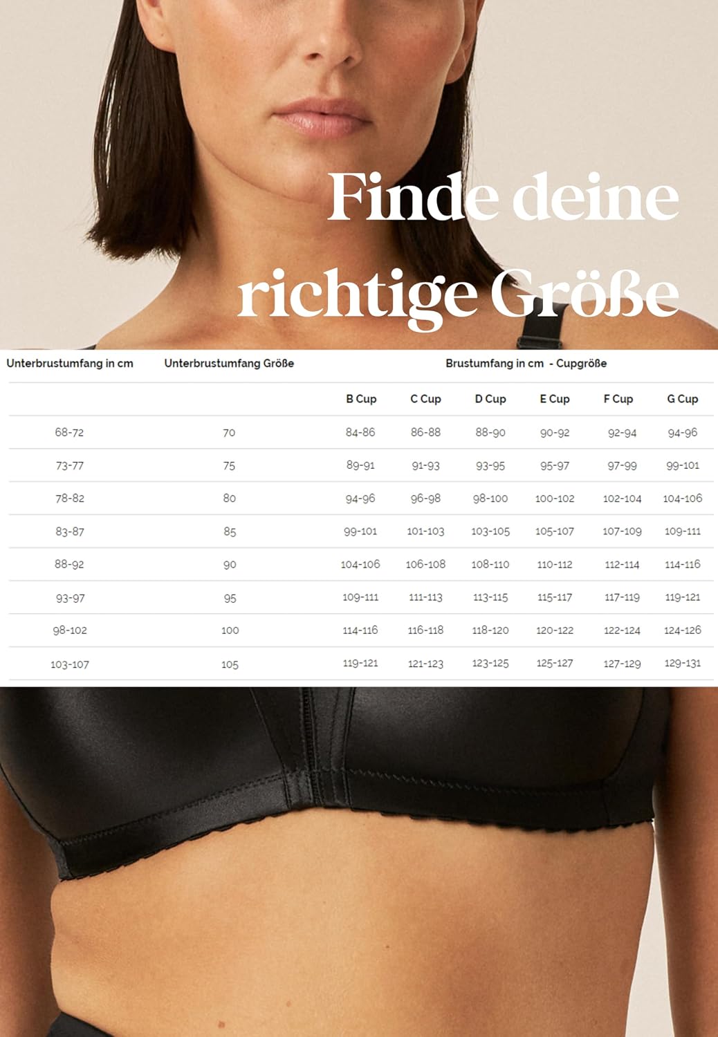 Detalle 2 de Naturana® Minimizer BH ohne Bügel (Cup B–G) mit breiten Trägern für optisch kleinere Cups