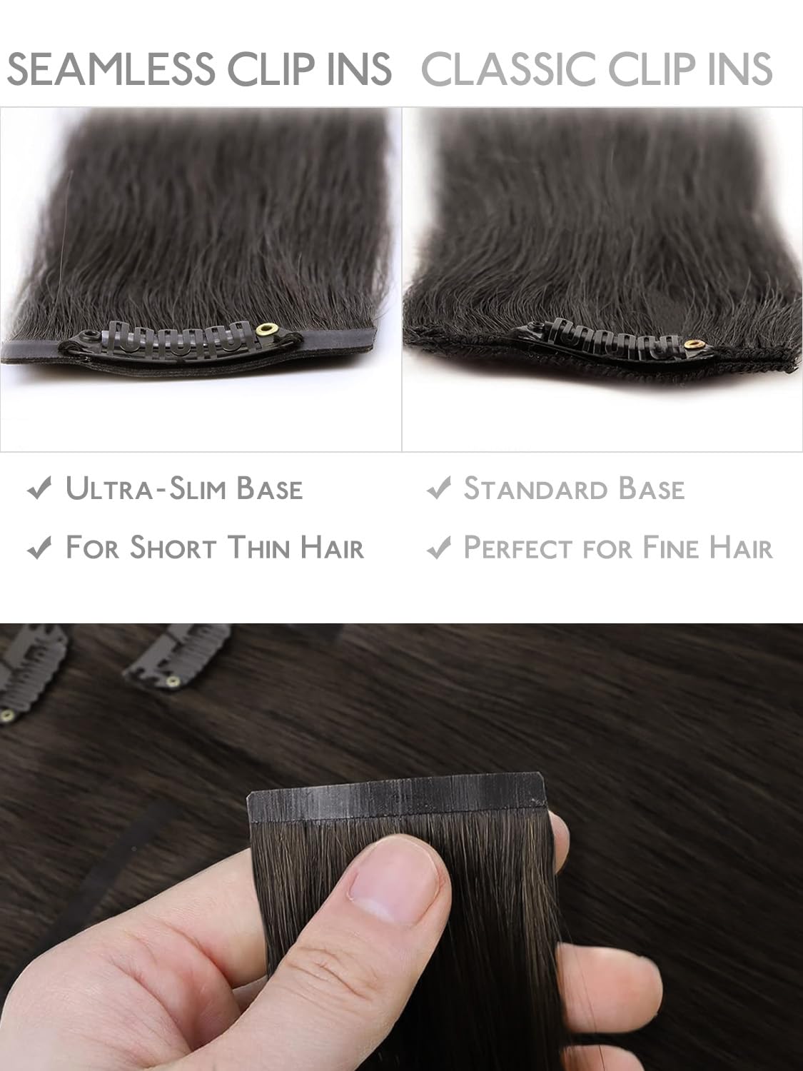 Detalle 2 de WENNALIFE Seamless Clip-In Hair Extensions 24" 160g ๐โ