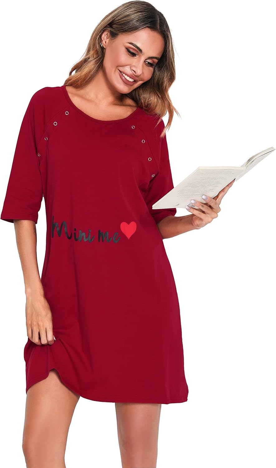Thumbnail 2 de Vlazom Women 3 in 1 Cotton Nursing Nightgown: Maternity Sleepwear with Breastfeeding Access