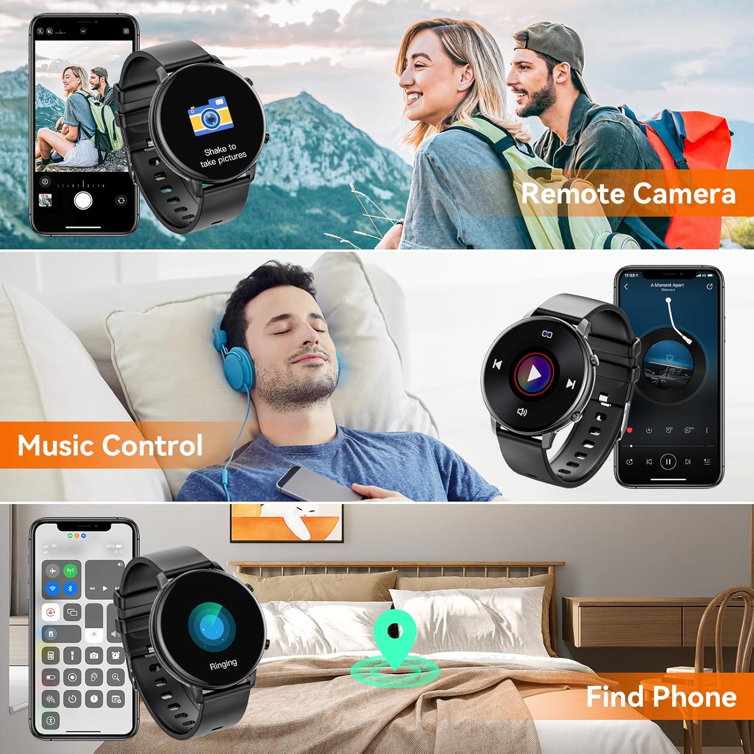 Thumbnail 6 de Hwagol Smart Watch (Answer/Make Calls) with 1.39" Fitness Tracking