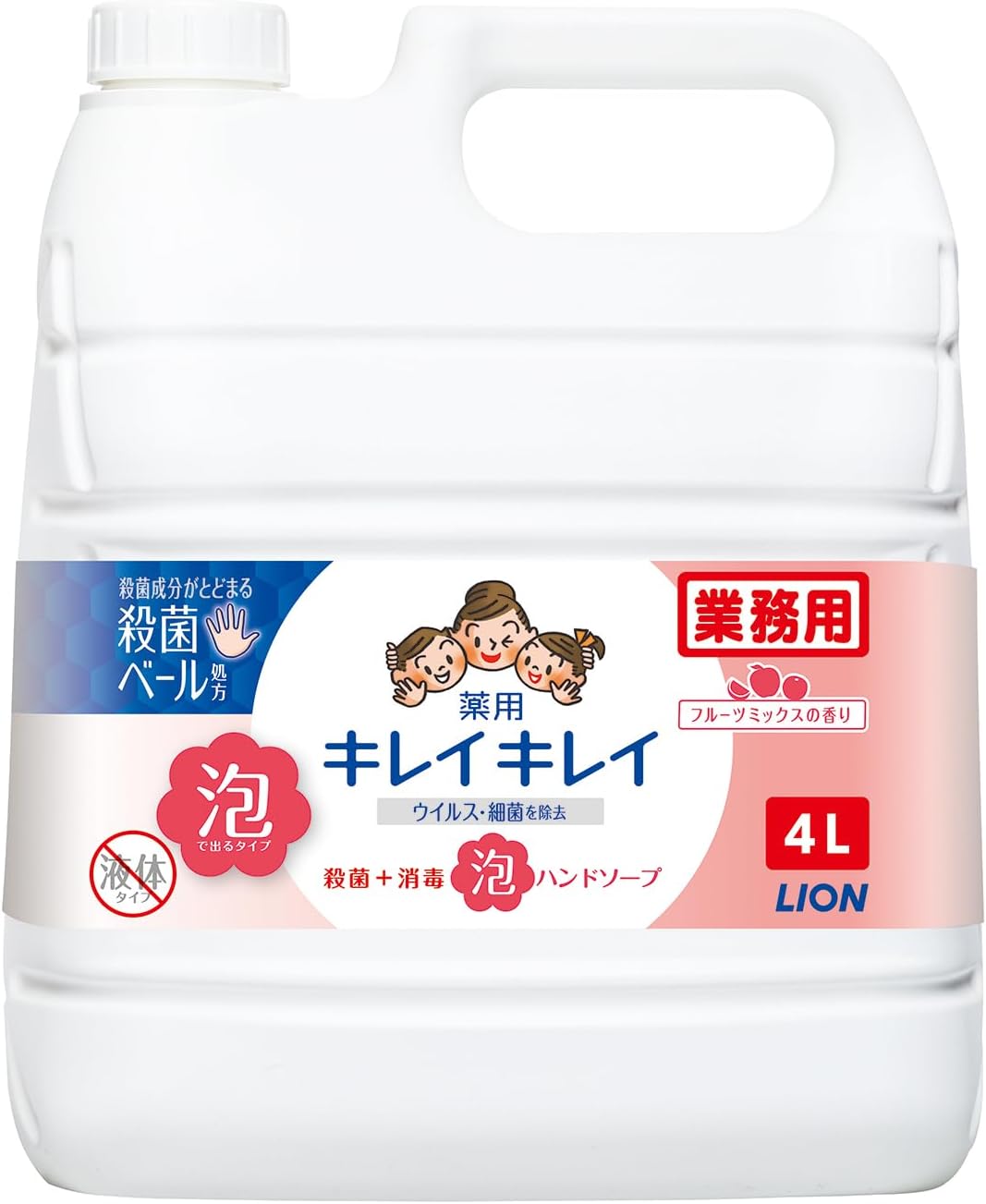 Detalle de キレイキレイ BPGHJ4 薬用泡ハンドソープ 4L フルーツミックスの香り 詰め替え