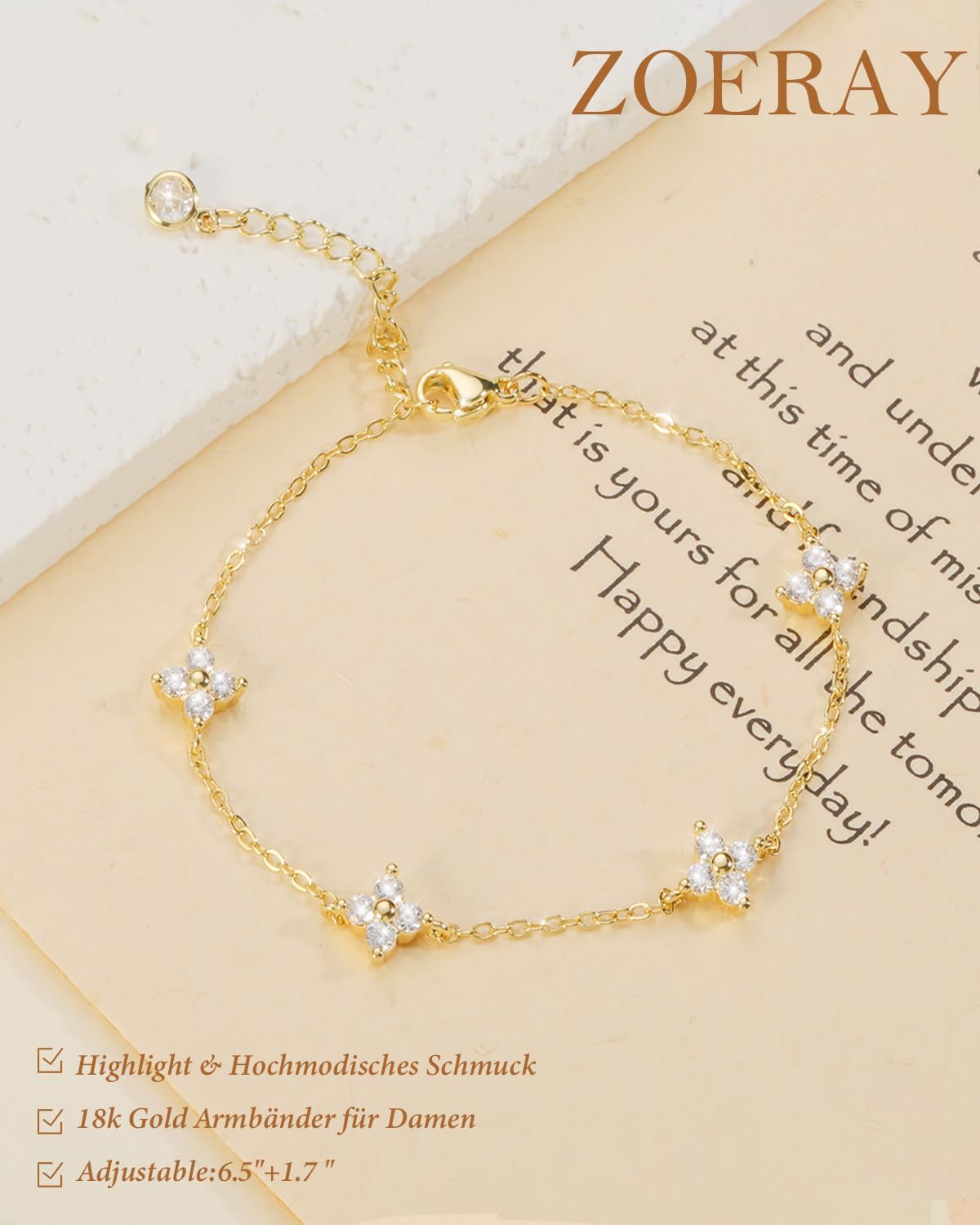 Detalle 2 de ZOERAY Armband Damen Gold Silber verstellbar
