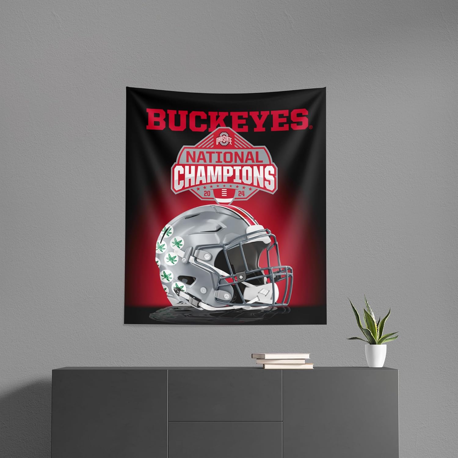 Thumbnail 4 de Northwest 2024 NCAA College Football National Champions Ohio State Buckeyes Wall Hanging Tapestry (34 x 40 in)