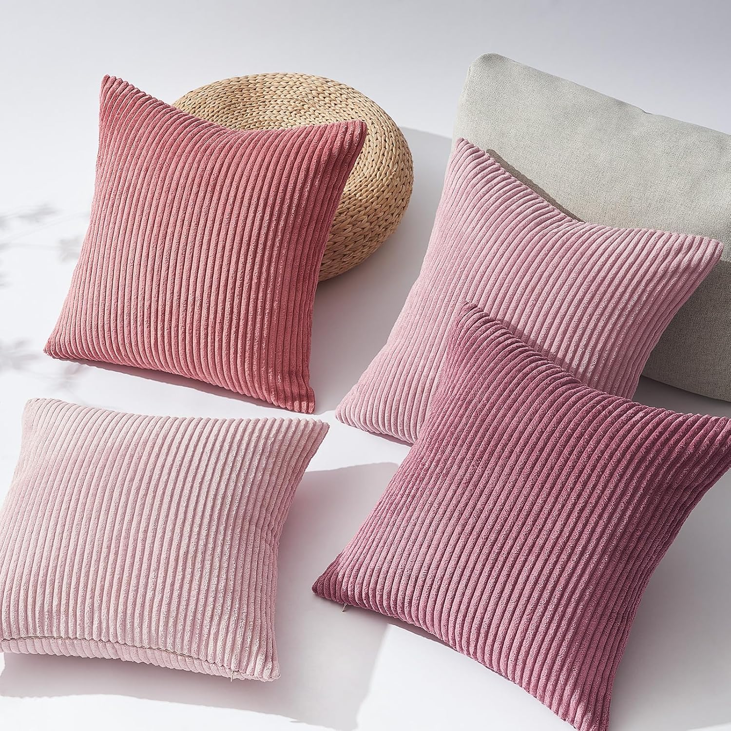 Detalle 2 de Topfinel Kissenbezug 50x50 cm Rosa 4er Set