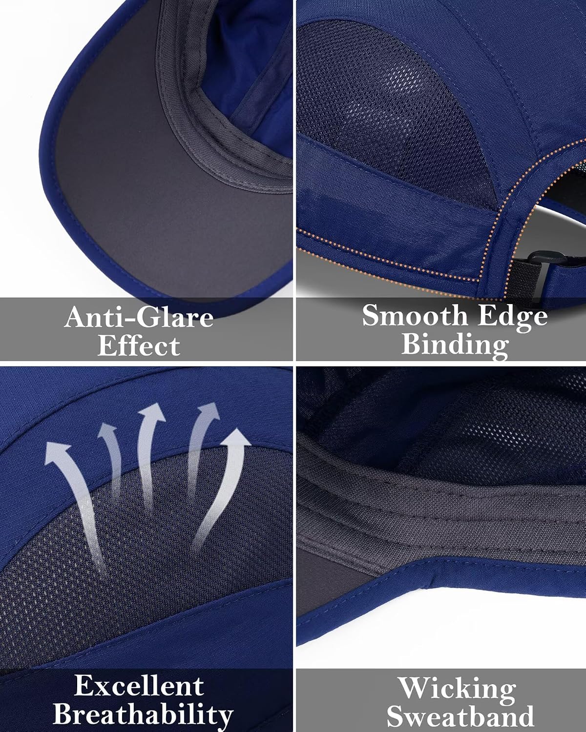 Detalle de GADIEMKENSD Unstructured Quick Dry Sports Cap – atmungsaktive Outdoor-Mütze mit UPF 50+ für Damen & Herren