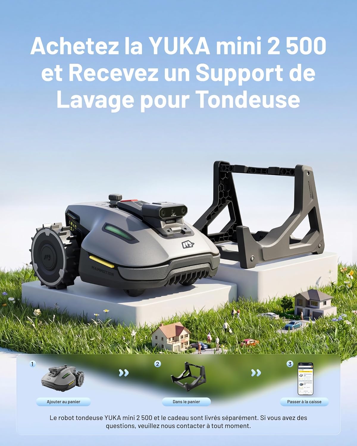 Thumbnail 1 de MAMMOTION YUKA Mini 2 500 : Robot Tondeuse sans Fil avec IA et Cartographie Multi-Zones