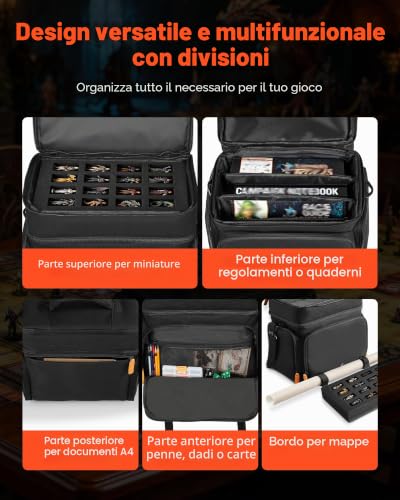Thumbnail 1 de VEVOR Borsa per Trasporto Miniature DnD con 16 Slot, Nero