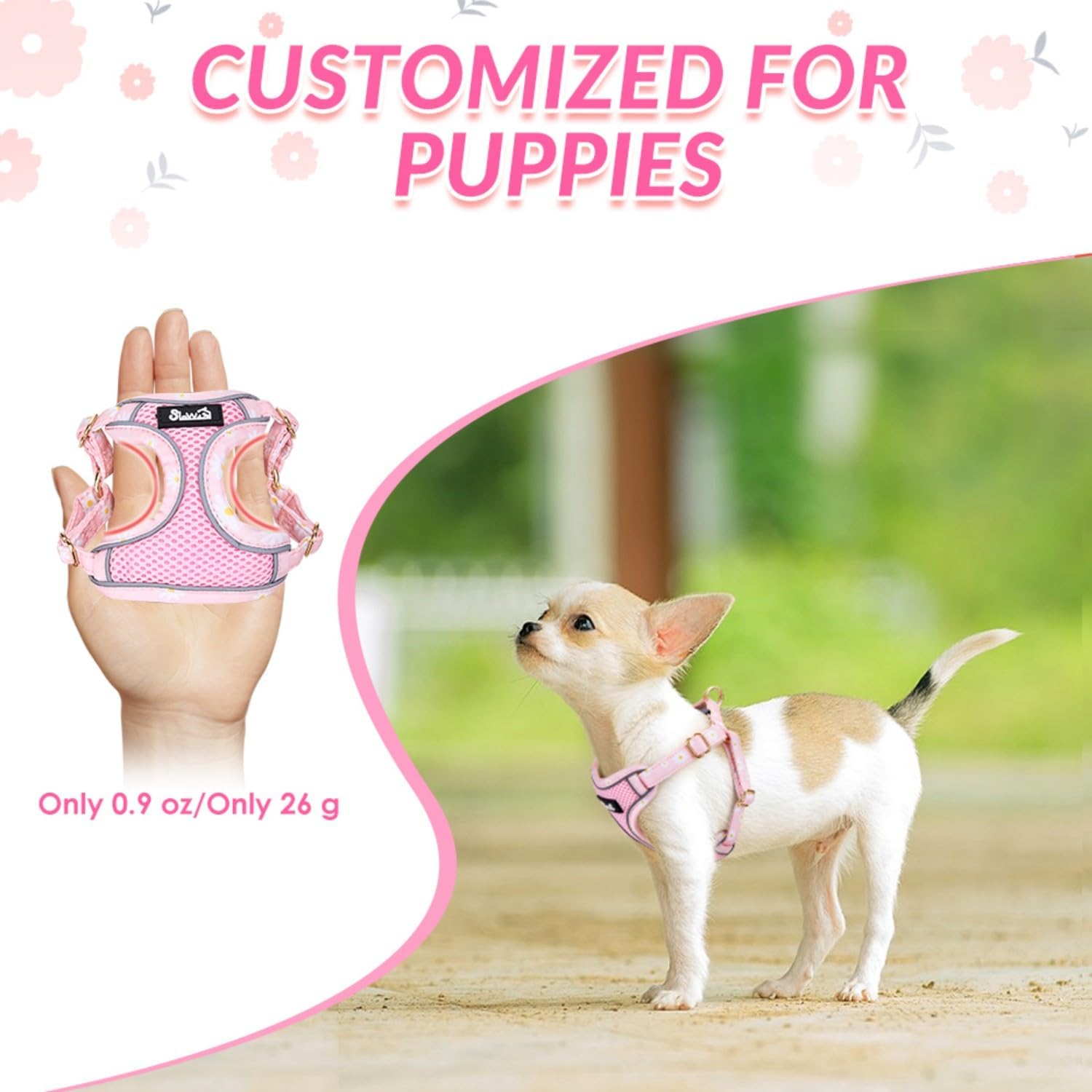 Detalle de Eyein XXS Small Dog Harness and Lead Set – Breathable Soft Mesh, No-Pull, Step-In Vest for Extra Small Dogs