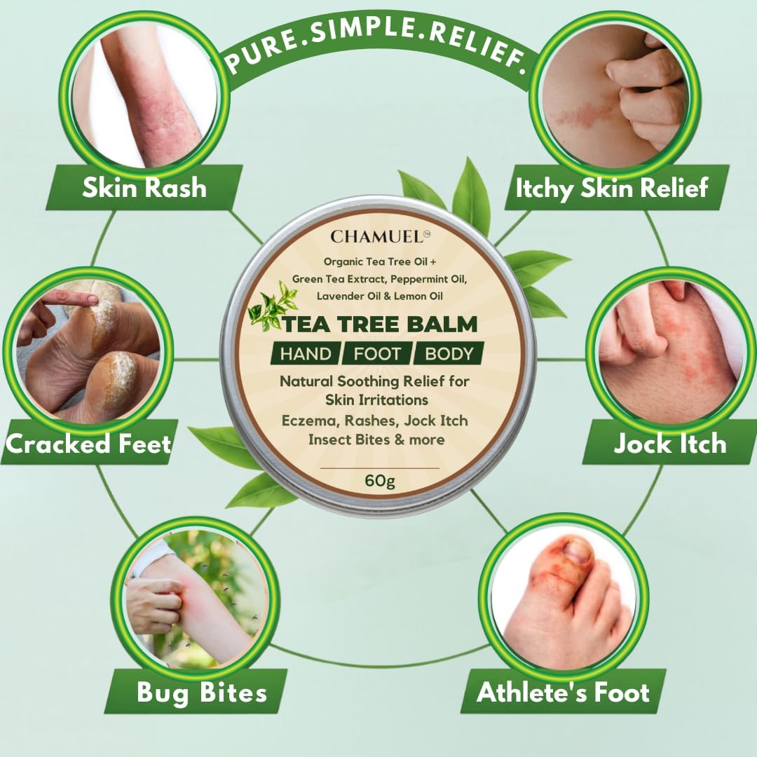 Thumbnail 1 de Chamuel Tea Tree Oil Balm – All Natural Hydrating Moisturizer (2-Pack) for Dry Skin & Rough Areas