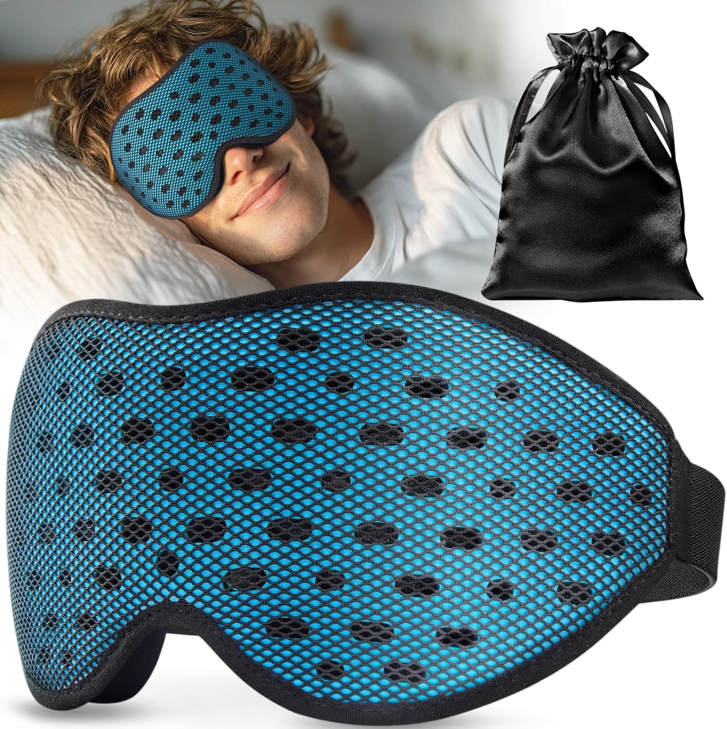 Thumbnail 6 de Umisleep Schlafmaske: Atmungsaktiv, 100% Verdunkelung, Seitenschläfer-kompatibel – Schwarz