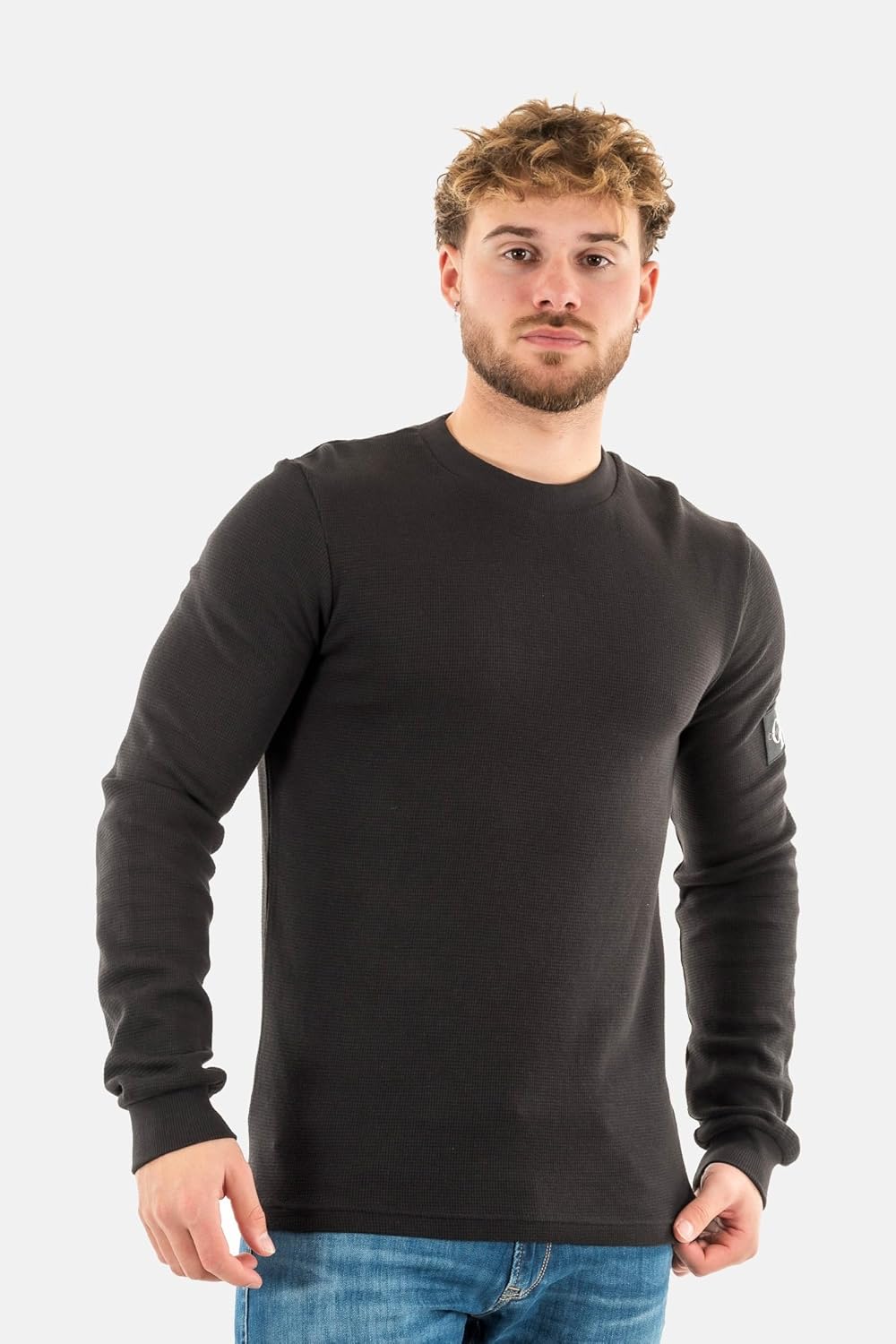 Thumbnail 1 de Calvin Klein T-Shirt manches longues homme Badge Waffle basique