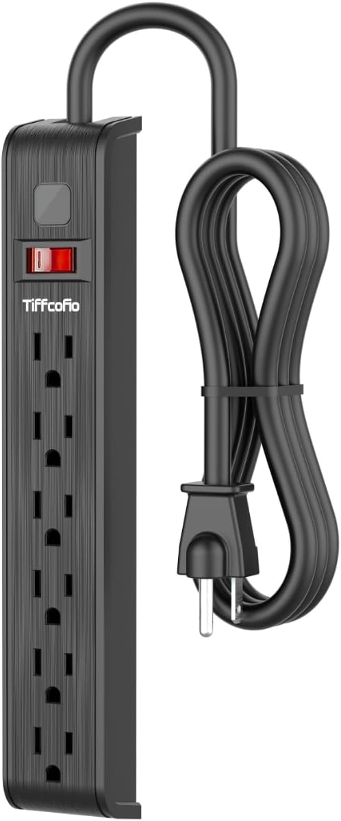 Detalle de Power Strip Surge Protector with 6 Outlets and 6-Foot Cord (600 Joules) – ETL Listed