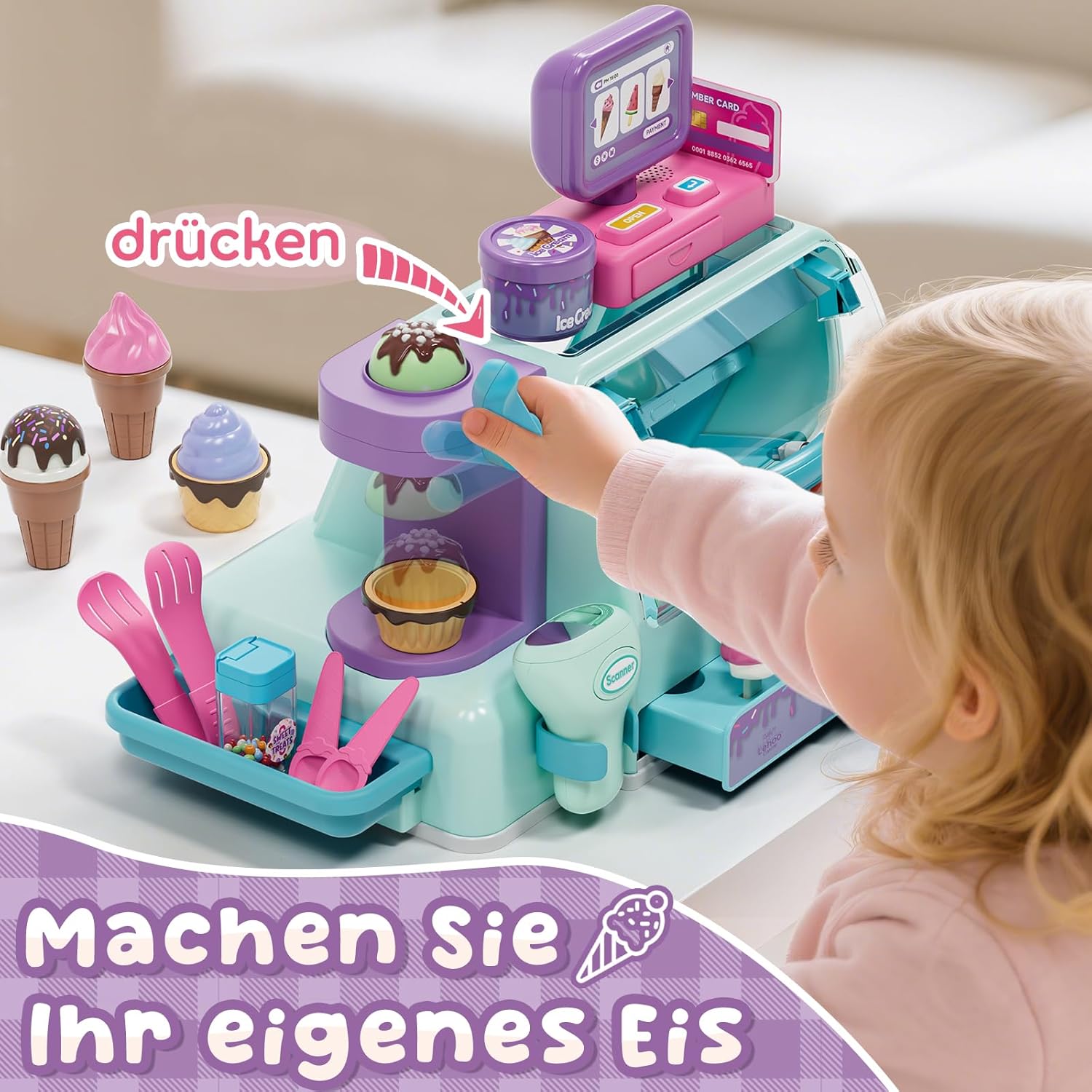 Detalle 1 de Lehoo Castle Eisdiele Kinderzubehör ab 3 Jahren