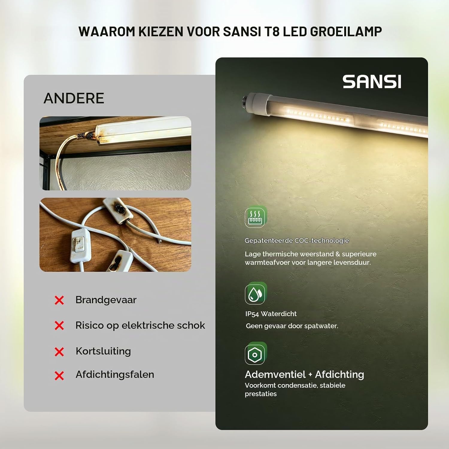 Thumbnail 6 de SANSI C21GL-LT01-25W T8-kweeklamp 25 W, 60 cm, IP54 en 4000 K