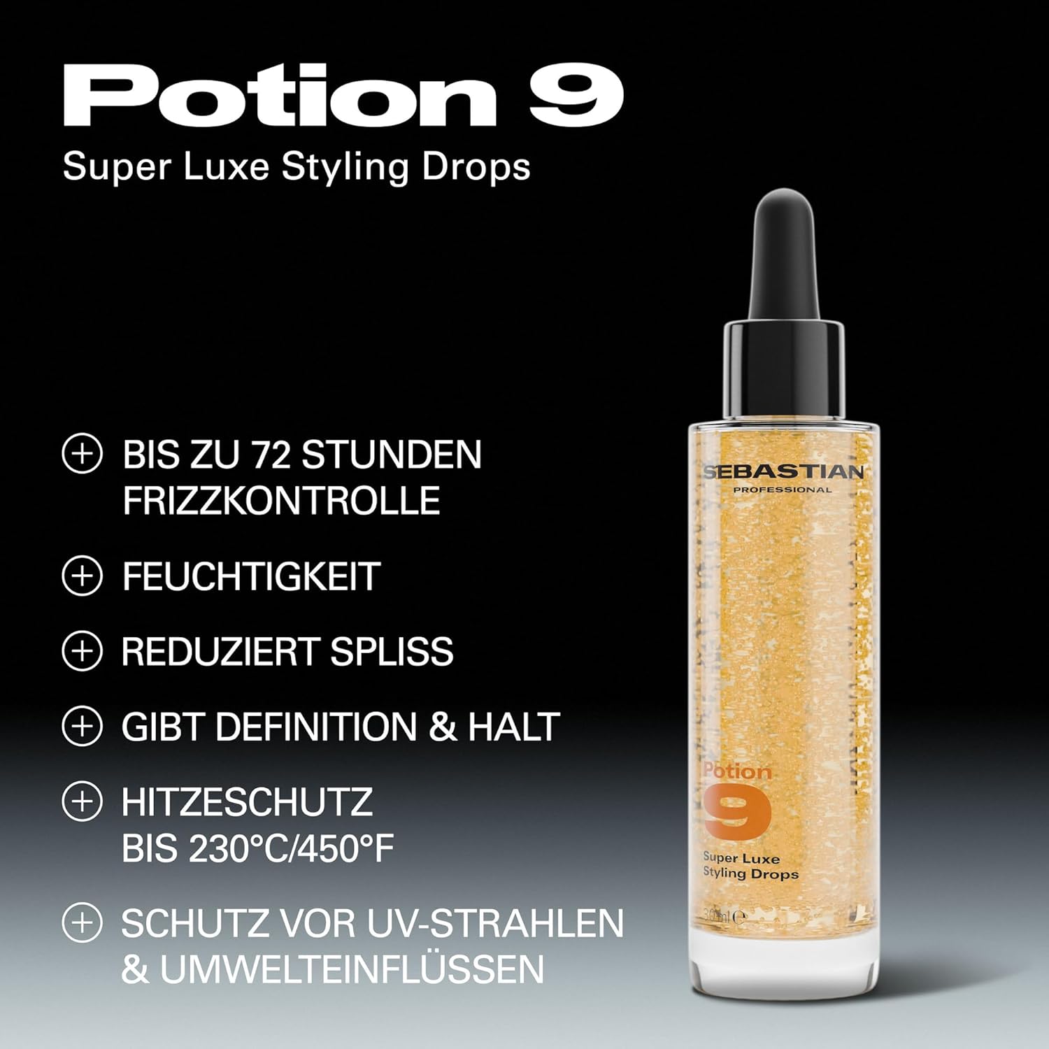 Thumbnail 1 de Sebastian Professional Potion 9 Super Luxe Styling Drops – leichte Styling-Pflege mit 72h Anti-Frizz, UV- & Hitzeschutz (30 ml)