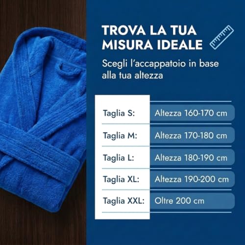 Thumbnail 6 de Caleffi Accappatoio uomo donna in spugna 100% cotone con cappuccio e cintura