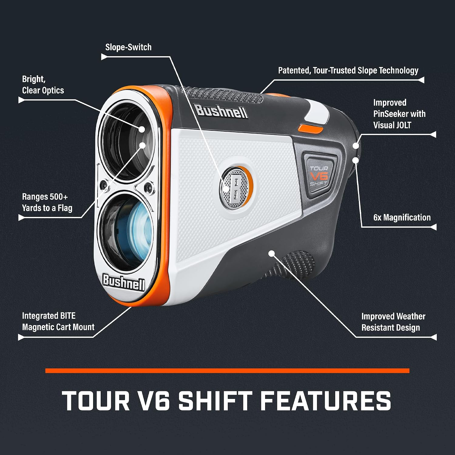 Detalle 2 de Bushnell Golf Tour V6 Rangefinder with 1300-Yard Range ⚙
