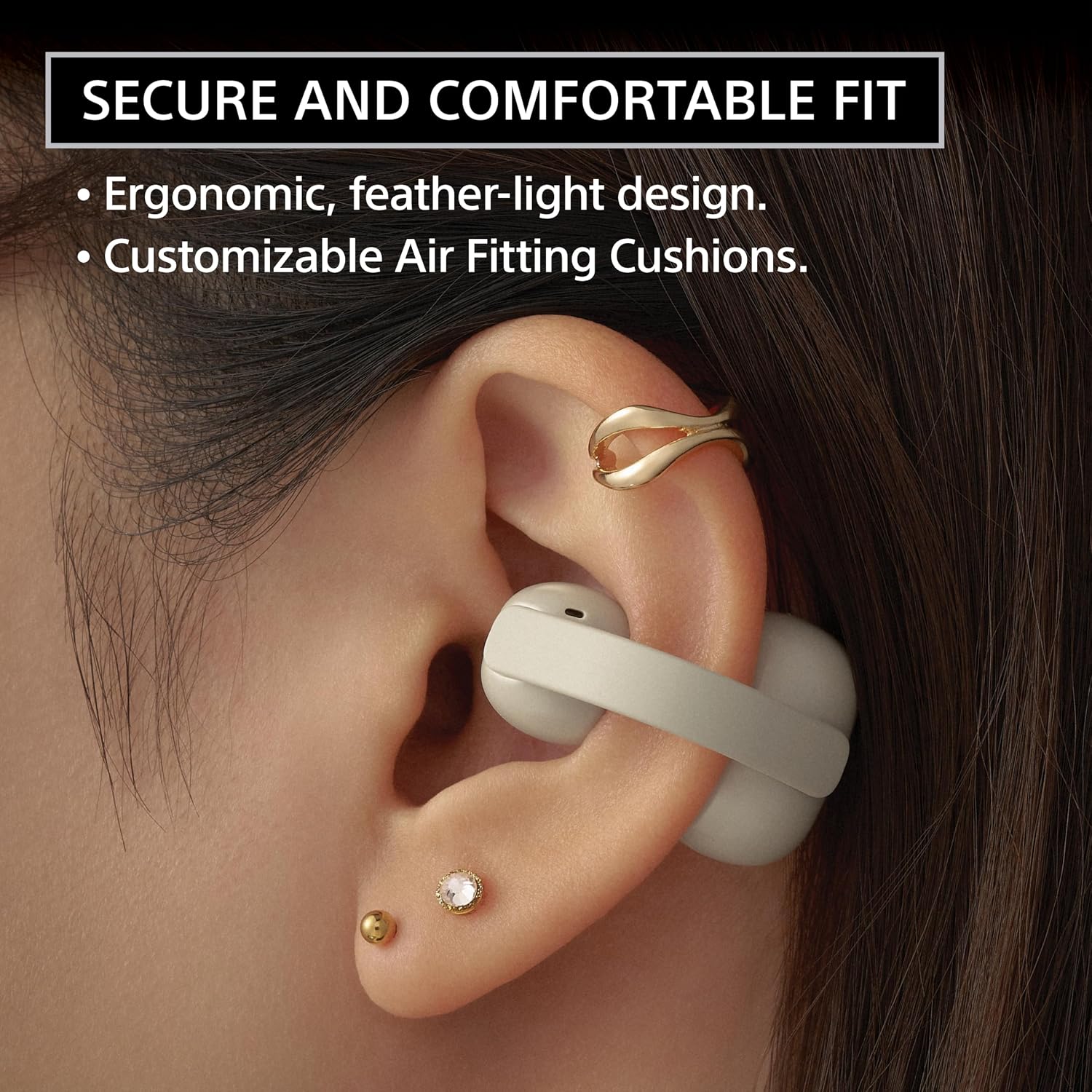 Detalle de Sony open-ear earbuds in Greige