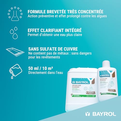Thumbnail 3 de BAYROL Desalgin Classic 6 L – Anti Algue Piscine sans Sulfate de Cuivre