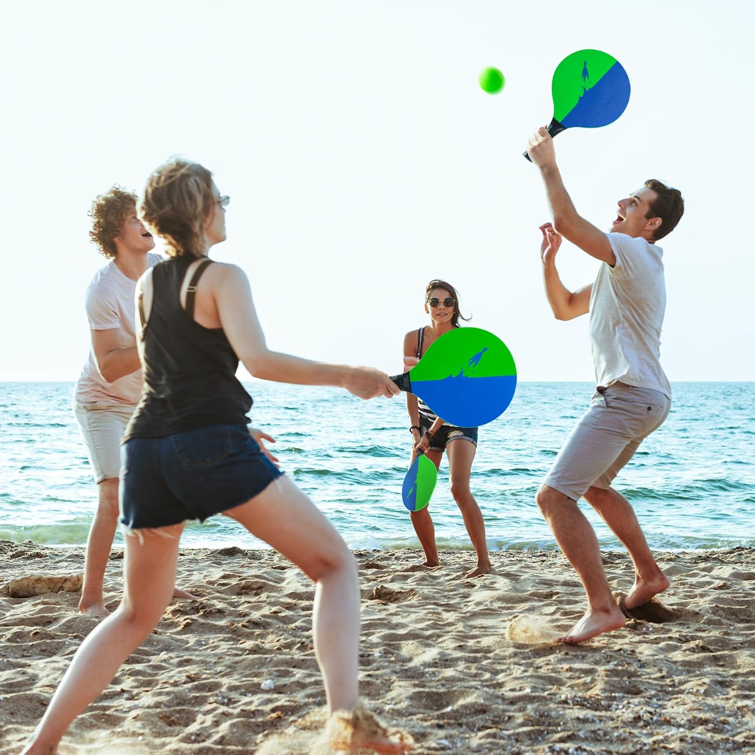 Thumbnail 6 de U&C Planet Beachball Set – Strandpaddel-Spiel aus Holz für Kinder und Familie