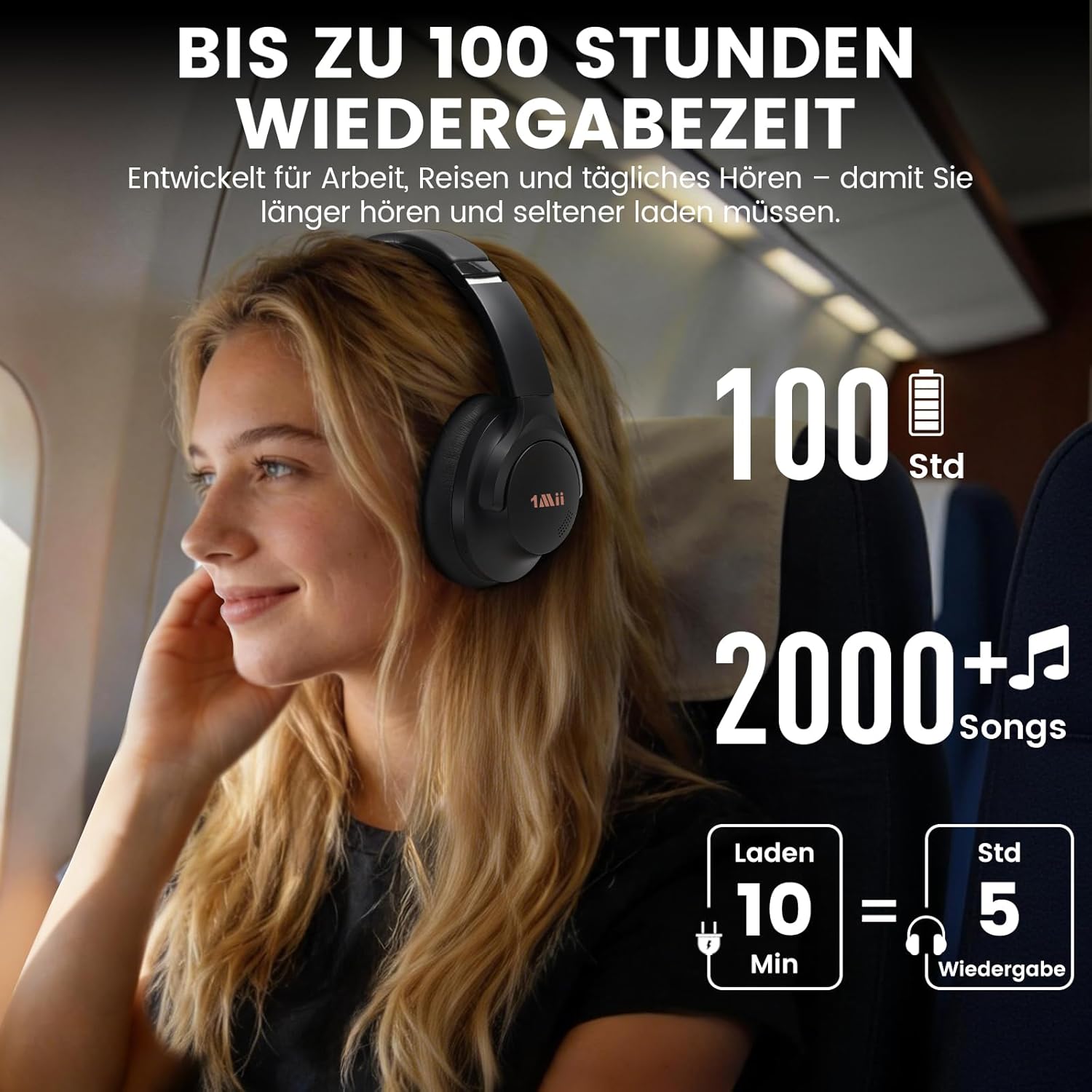 Thumbnail 4 de 1Mii Y8+ Bluetooth-Kopfhörer mit ANC und 100 h Spielzeit