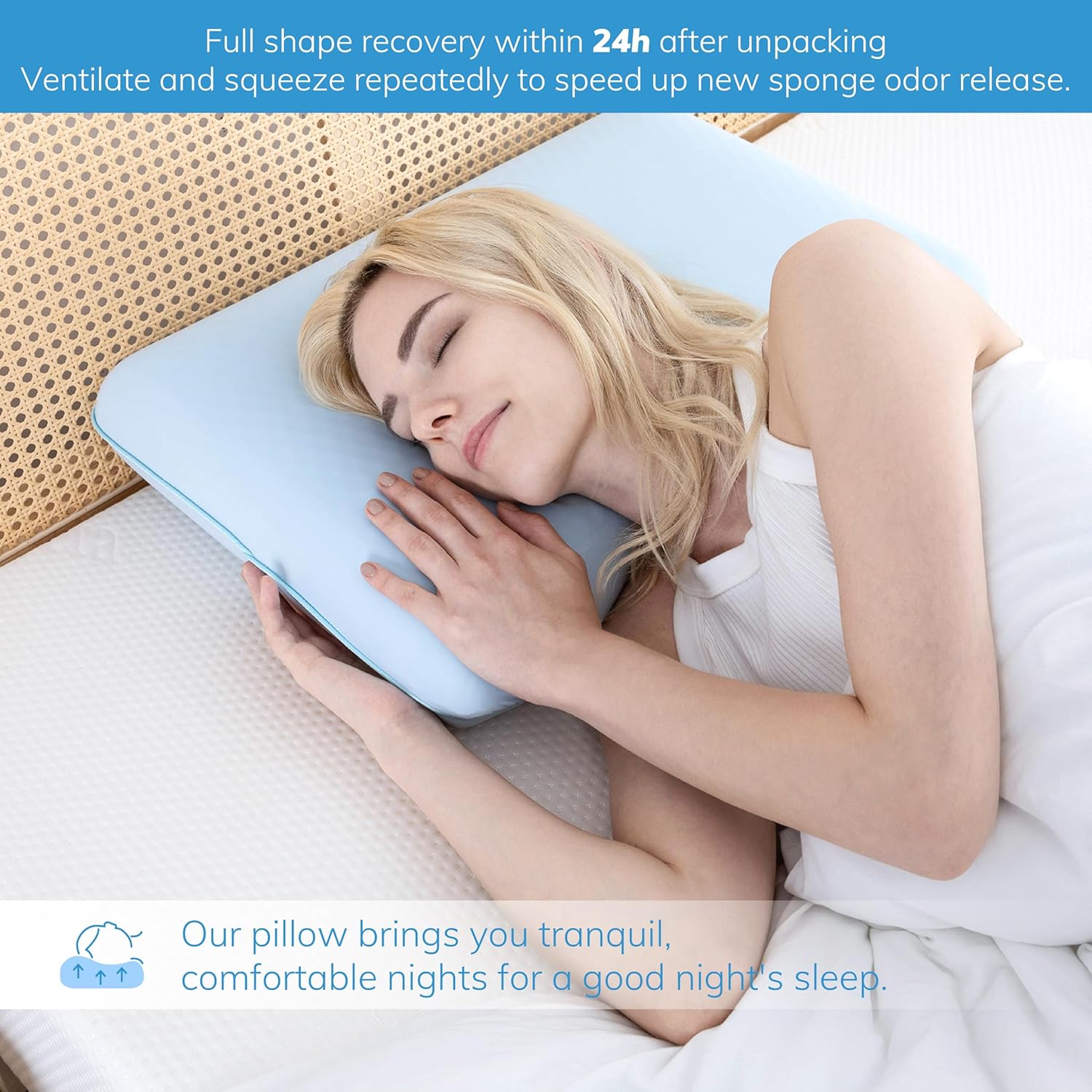 Thumbnail 5 de EGOHOME Cooling Gel Memory Foam Pillow - Reversible Cover for All Sleep Positions