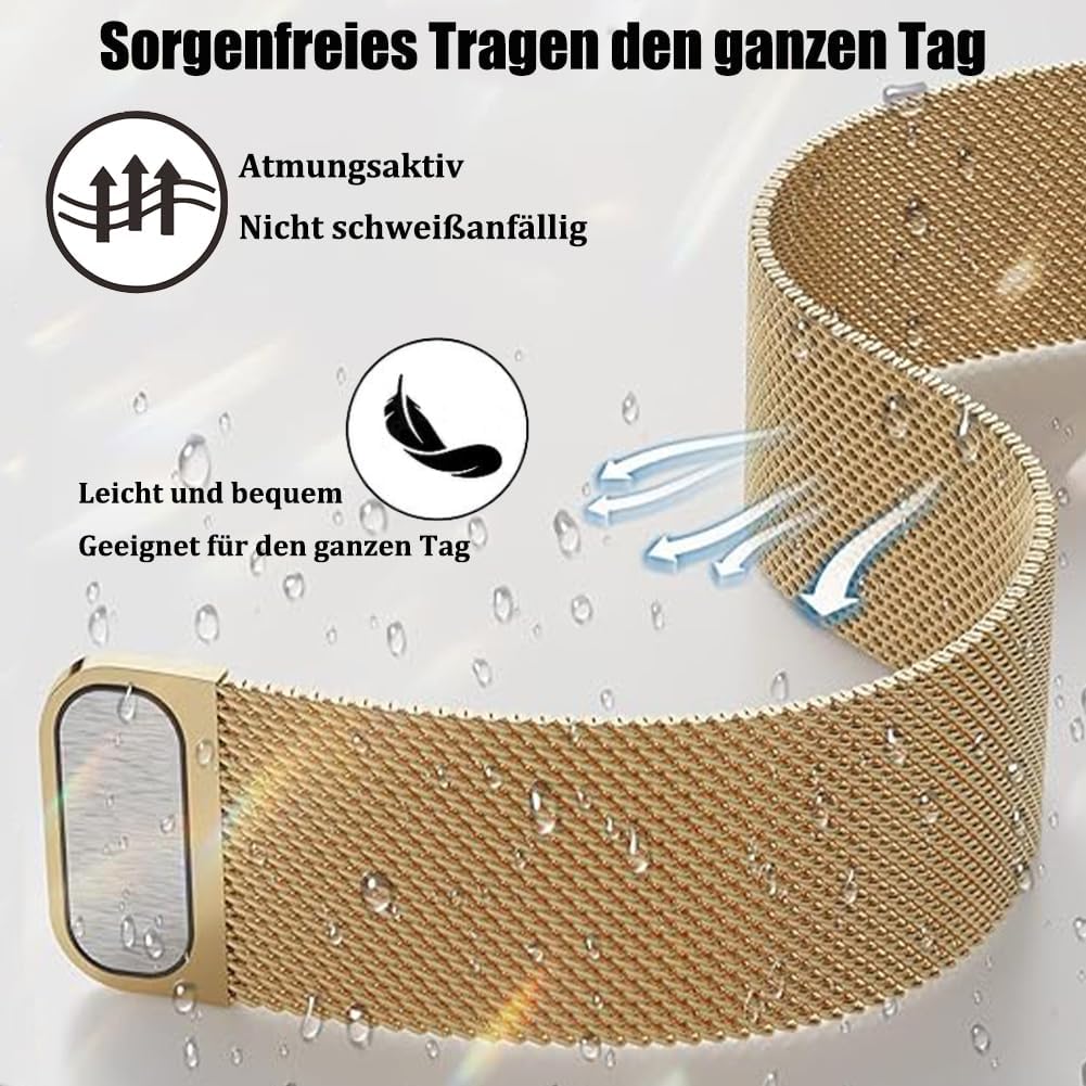 Thumbnail 3 de PDSQL Edelstahl Mesh Uhrenarmband – Magnetverschluss, 14–24 mm